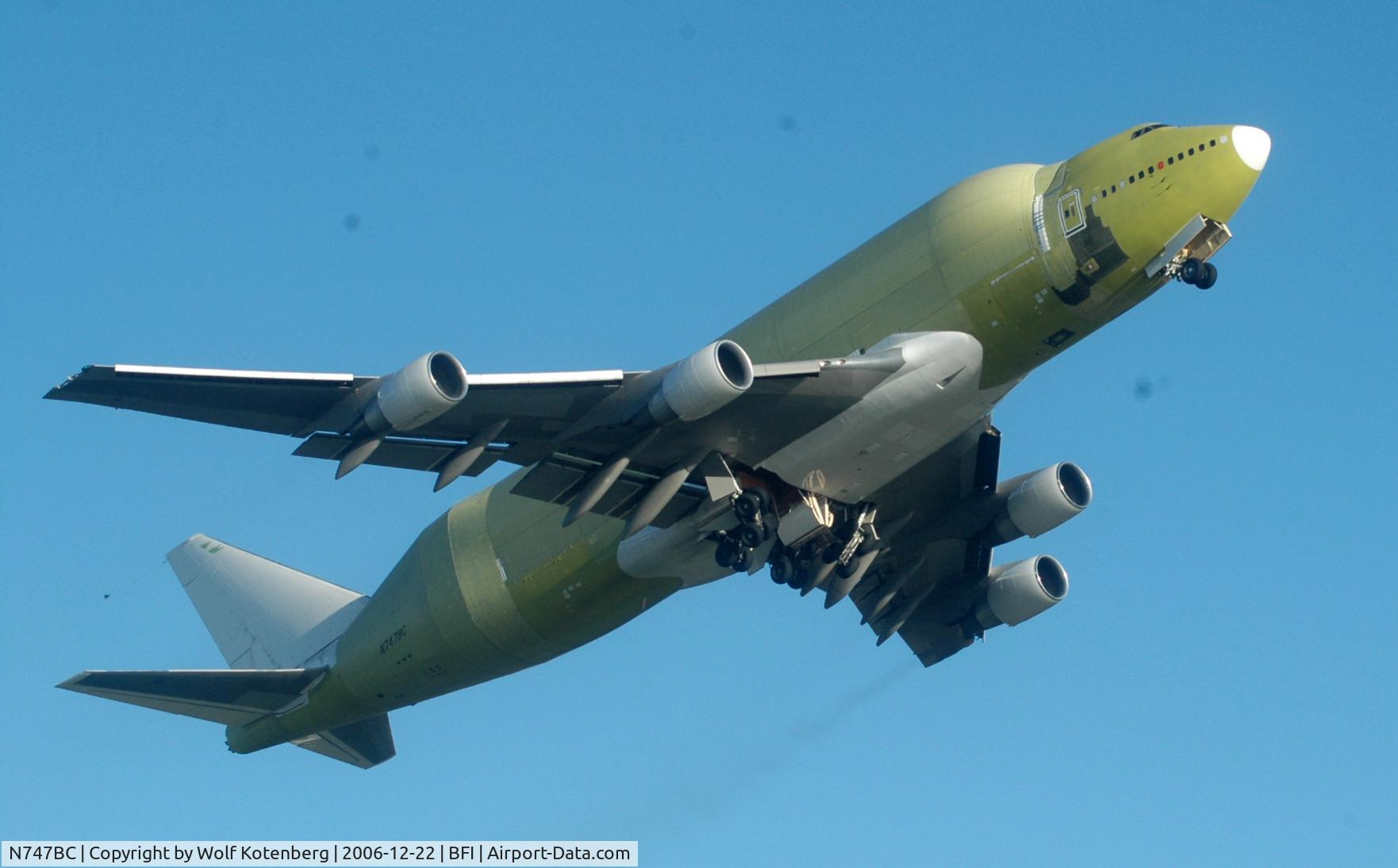 N747BC, 1992 Boeing 747-4J6 C/N 25879, at BFI, very quick climb out