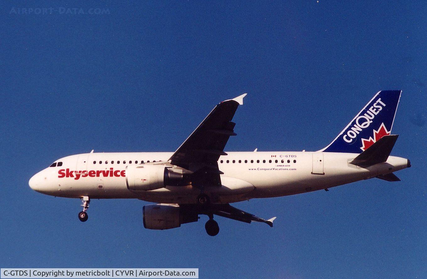 C-GTDS, 2003 Airbus A319-112 C/N 1901, Landing at YVR,Mar. 2003