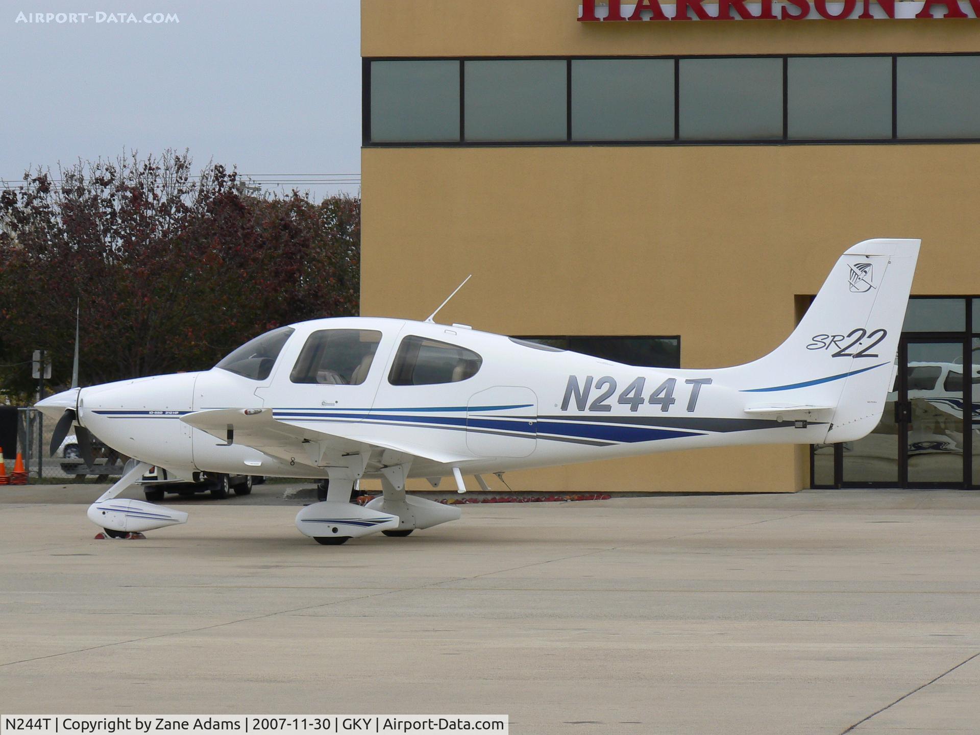 N244T, 2001 Cirrus SR22 C/N 0045, On the ramp at Arlington Municipal