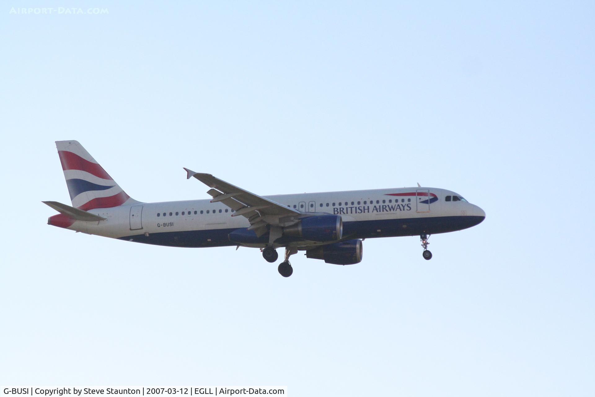 G-BUSI, 1990 Airbus A320-211 C/N 103, Taken at Heathrow Airport March 2007