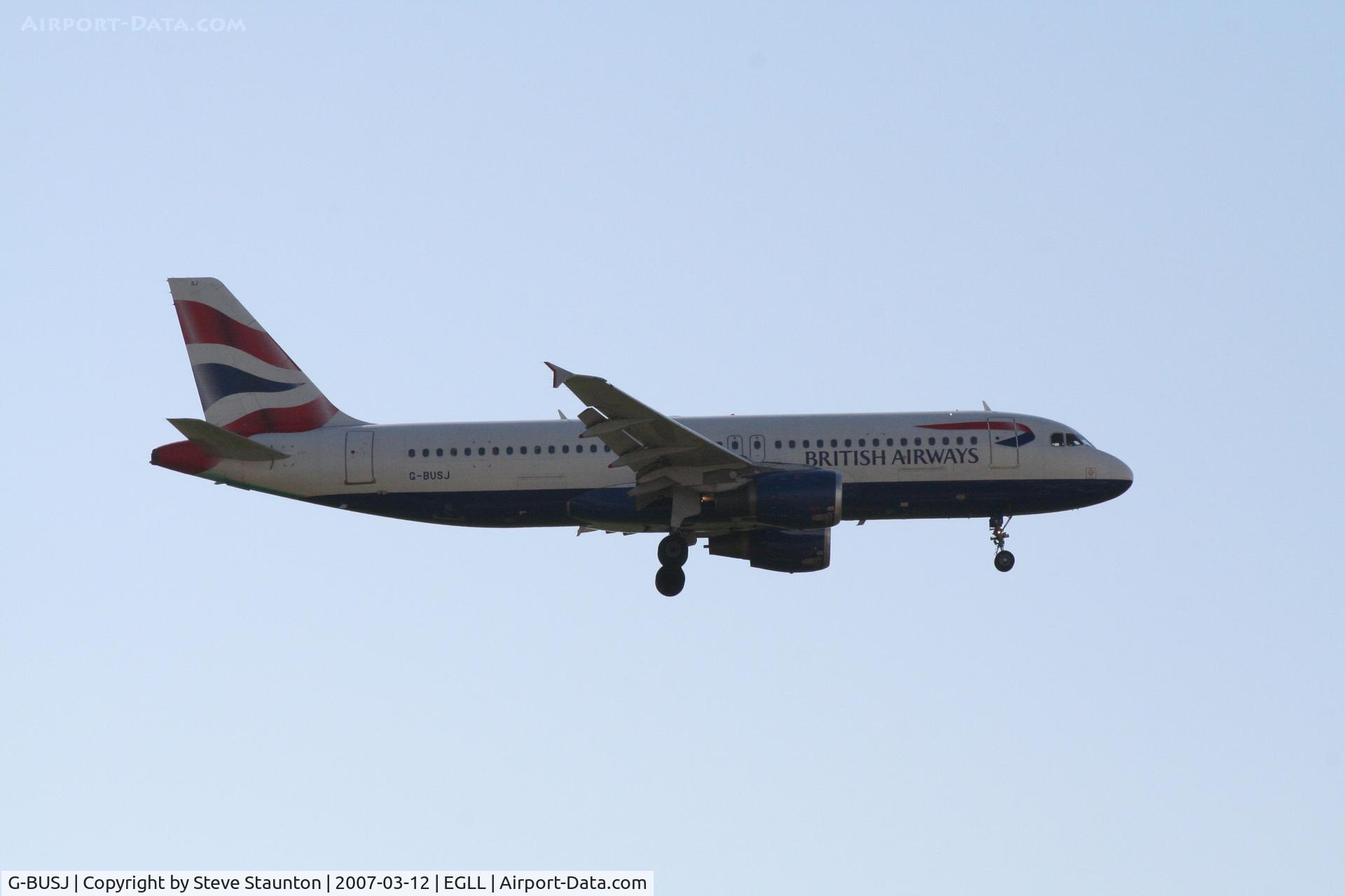 G-BUSJ, 1990 Airbus A320-211 C/N 109, Taken at Heathrow Airport March 2007
