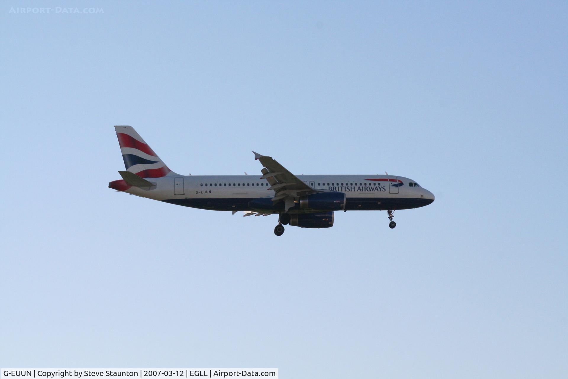 G-EUUN, 2003 Airbus A320-232 C/N 1910, Taken at Heathrow Airport March 2007