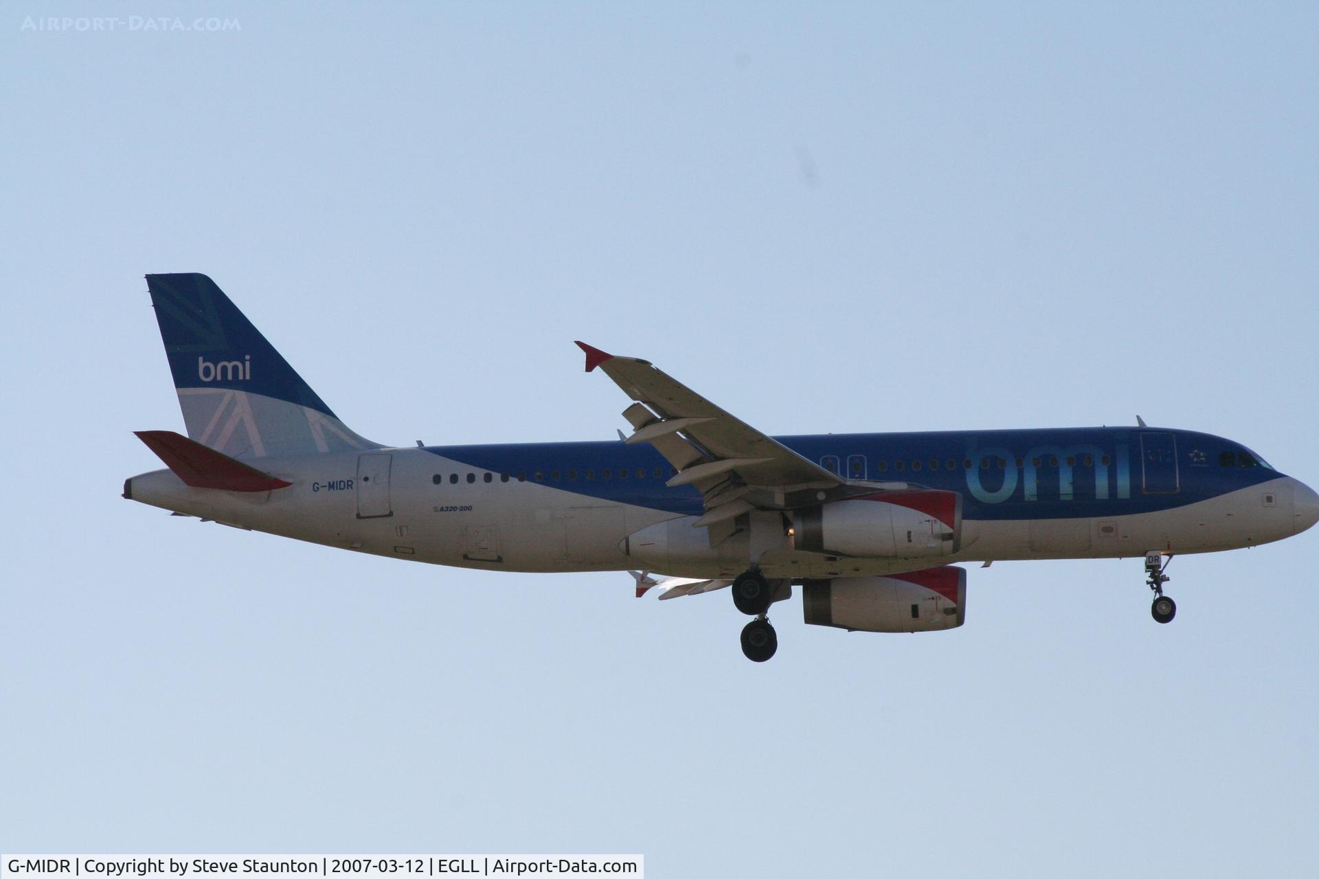 G-MIDR, 2002 Airbus A320-232 C/N 1697, Taken at Heathrow Airport March 2007