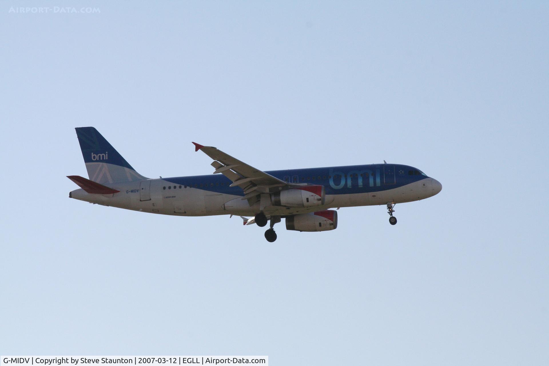 G-MIDV, 2000 Airbus A320-232 C/N 1383, Taken at Heathrow Airport March 2007