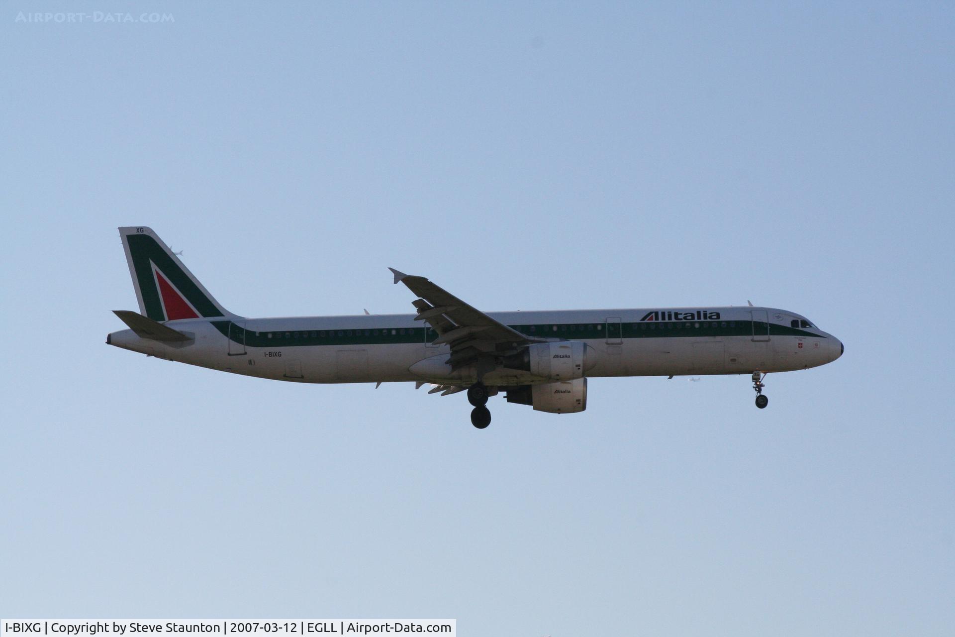 I-BIXG, 1995 Airbus A321-112 C/N 516, Taken at Heathrow Airport March 2007