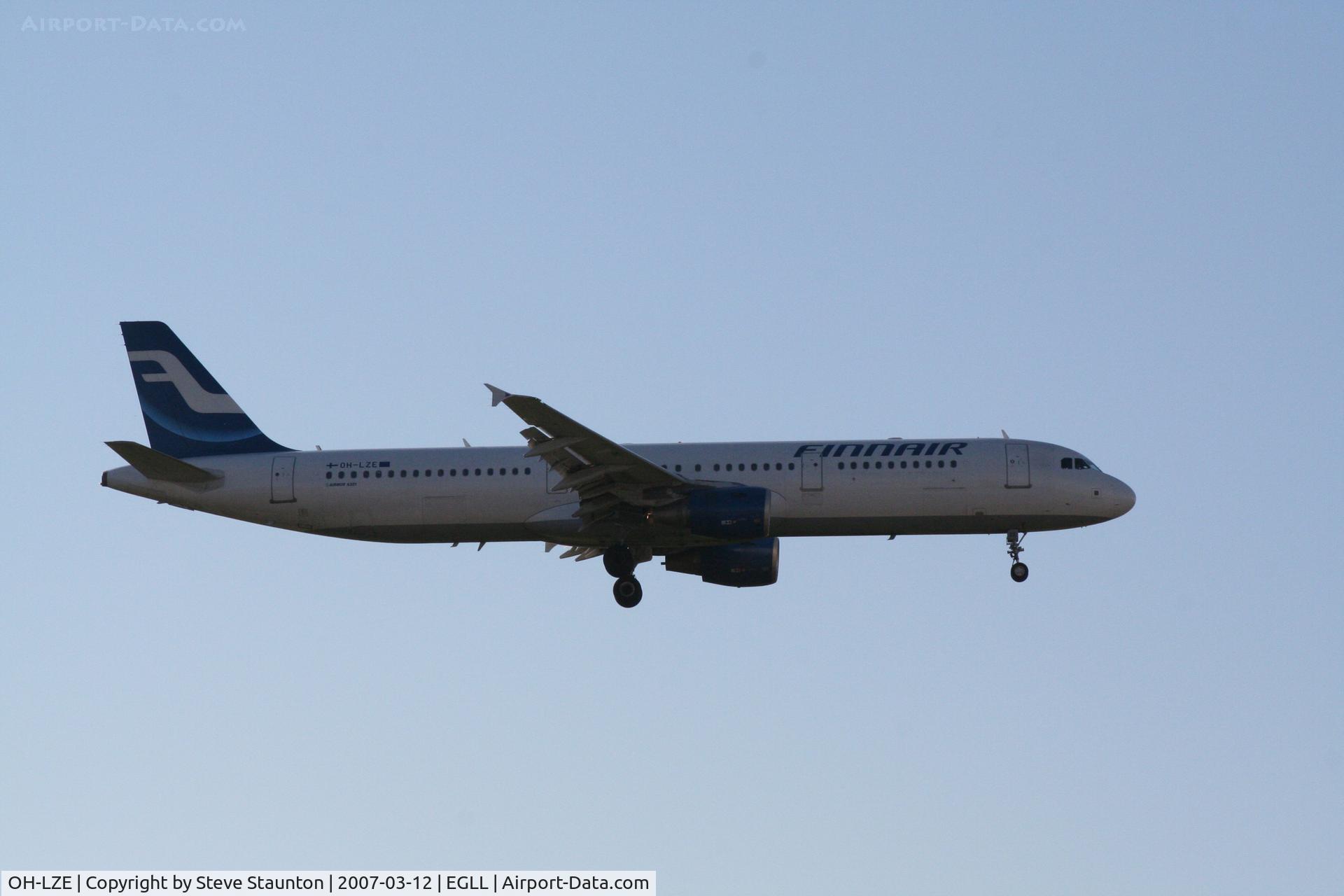 OH-LZE, 2003 Airbus A321-211 C/N 1978, Taken at Heathrow Airport March 2007