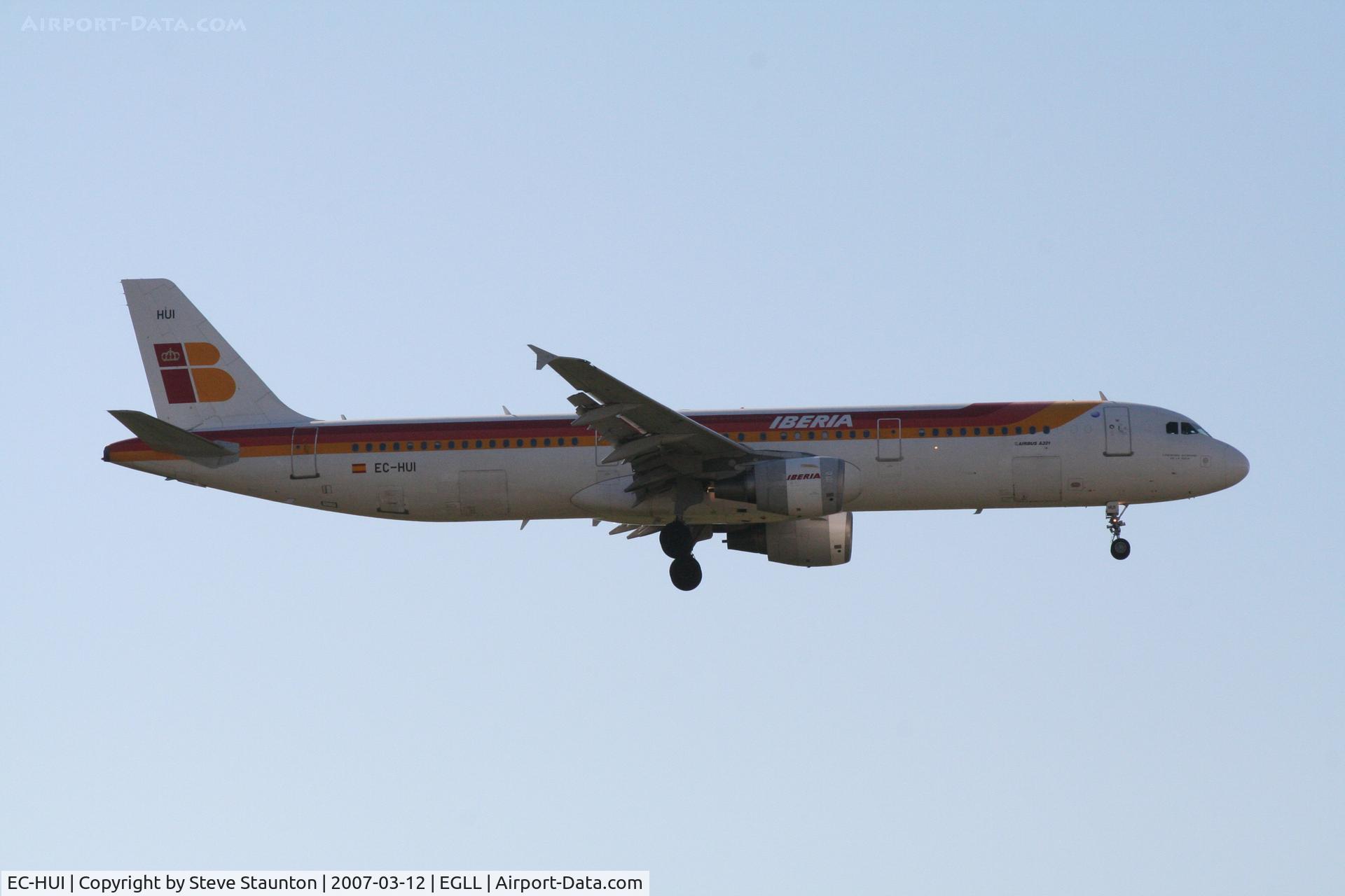 EC-HUI, 1999 Airbus A321-211 C/N 1027, Taken at Heathrow Airport March 2007