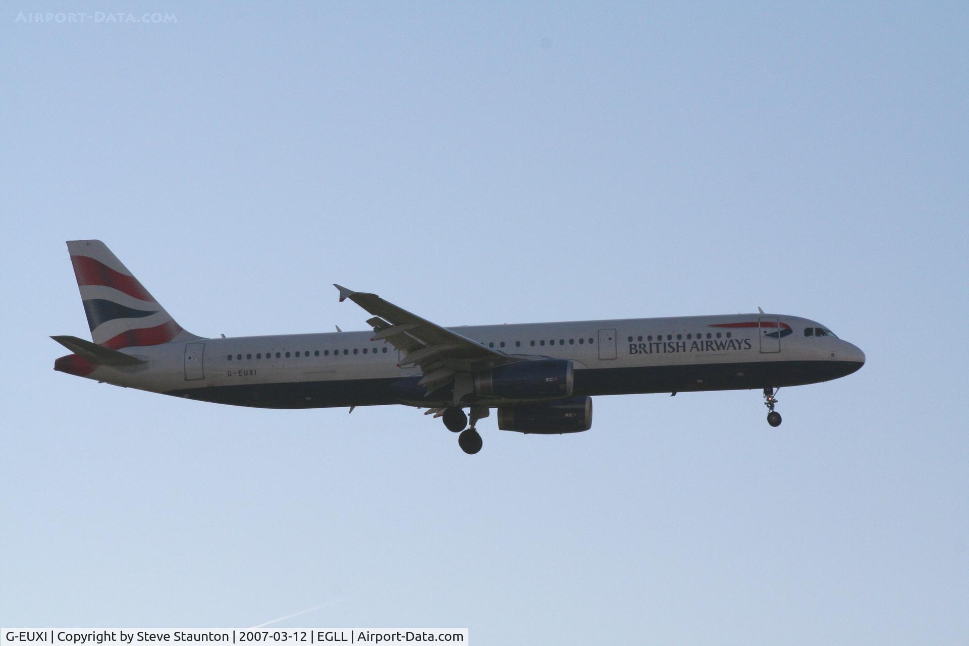 G-EUXI, 2005 Airbus A321-231 C/N 2536, Taken at Heathrow Airport March 2007