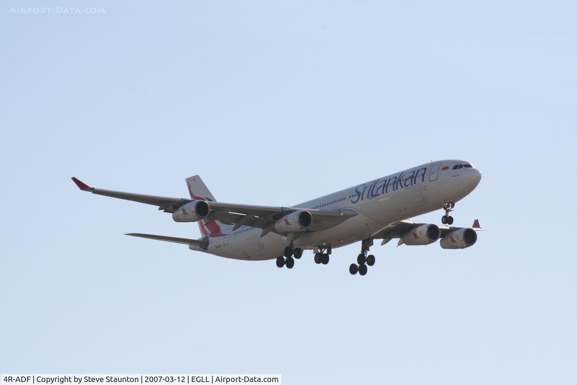 4R-ADF, 2000 Airbus A340-313 C/N 374, Taken at Heathrow Airport March 2007