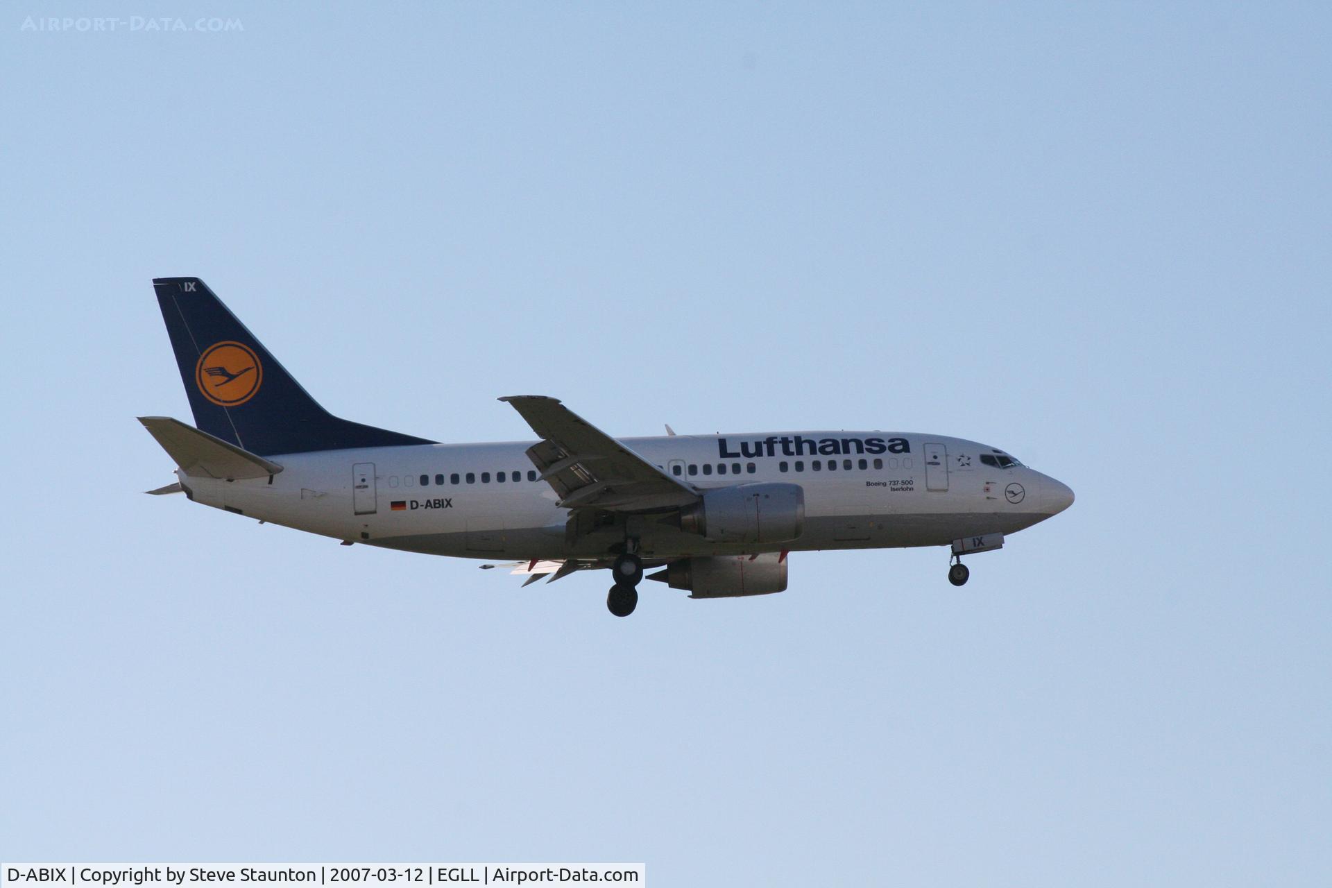 D-ABIX, 1991 Boeing 737-530 C/N 24946, Taken at Heathrow Airport March 2007