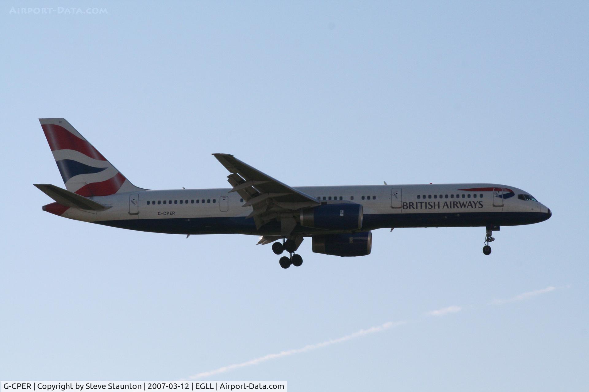 G-CPER, 1997 Boeing 757-236 C/N 29113, Taken at Heathrow Airport March 2007