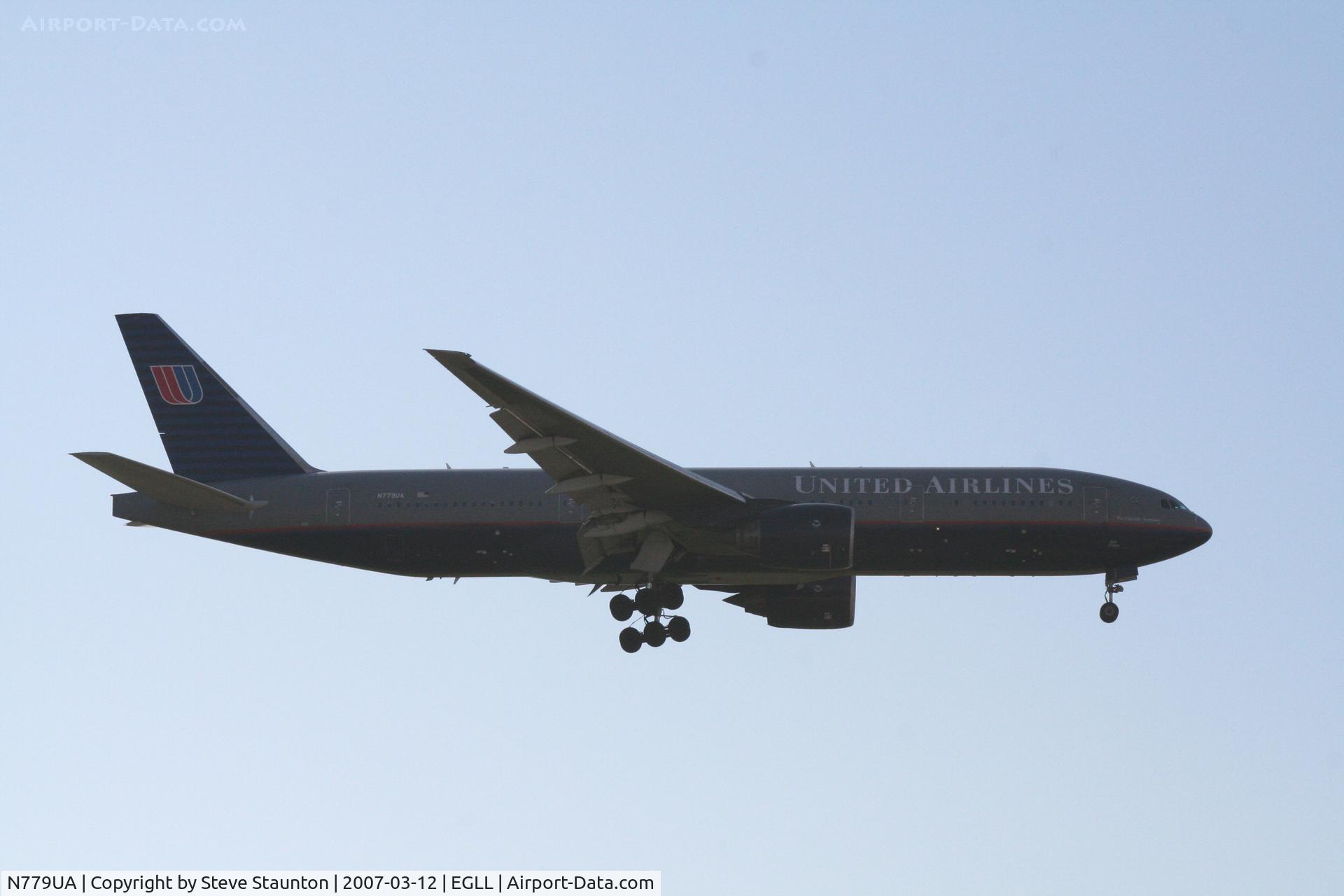 N779UA, 1996 Boeing 777-222 C/N 26941, Taken at Heathrow Airport March 2007