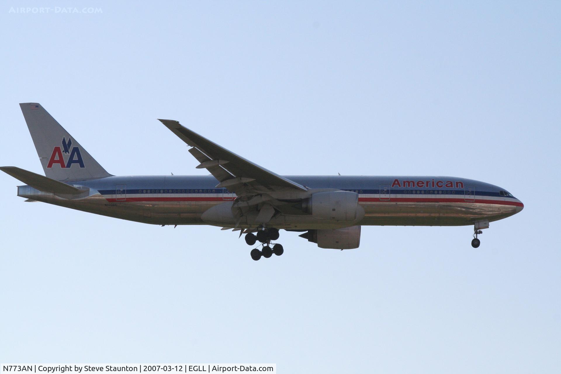 N773AN, 1999 Boeing 777-223 C/N 29583, Taken at Heathrow Airport March 2007
