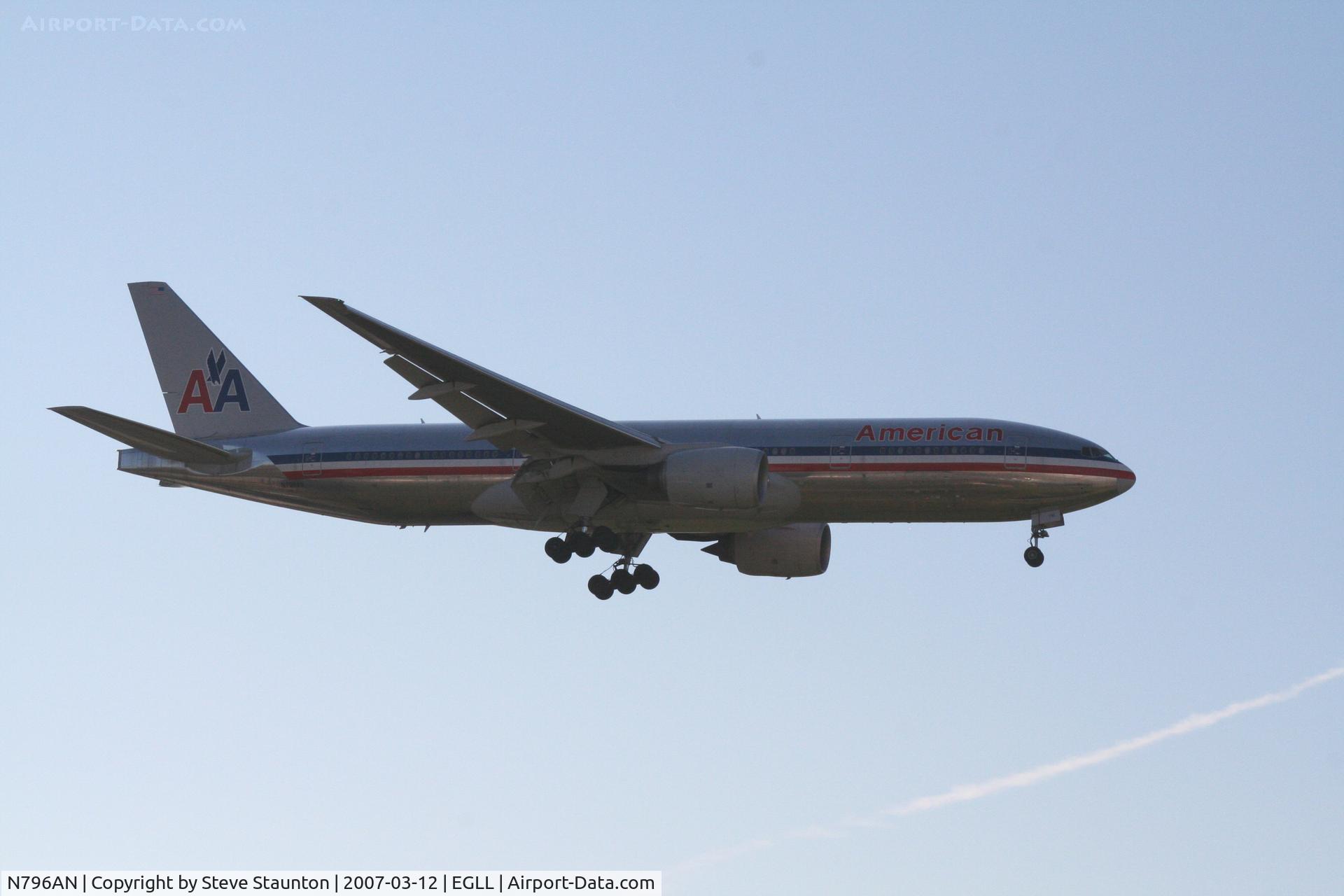 N796AN, 2000 Boeing 777-223 C/N 30796, Taken at Heathrow Airport March 2007