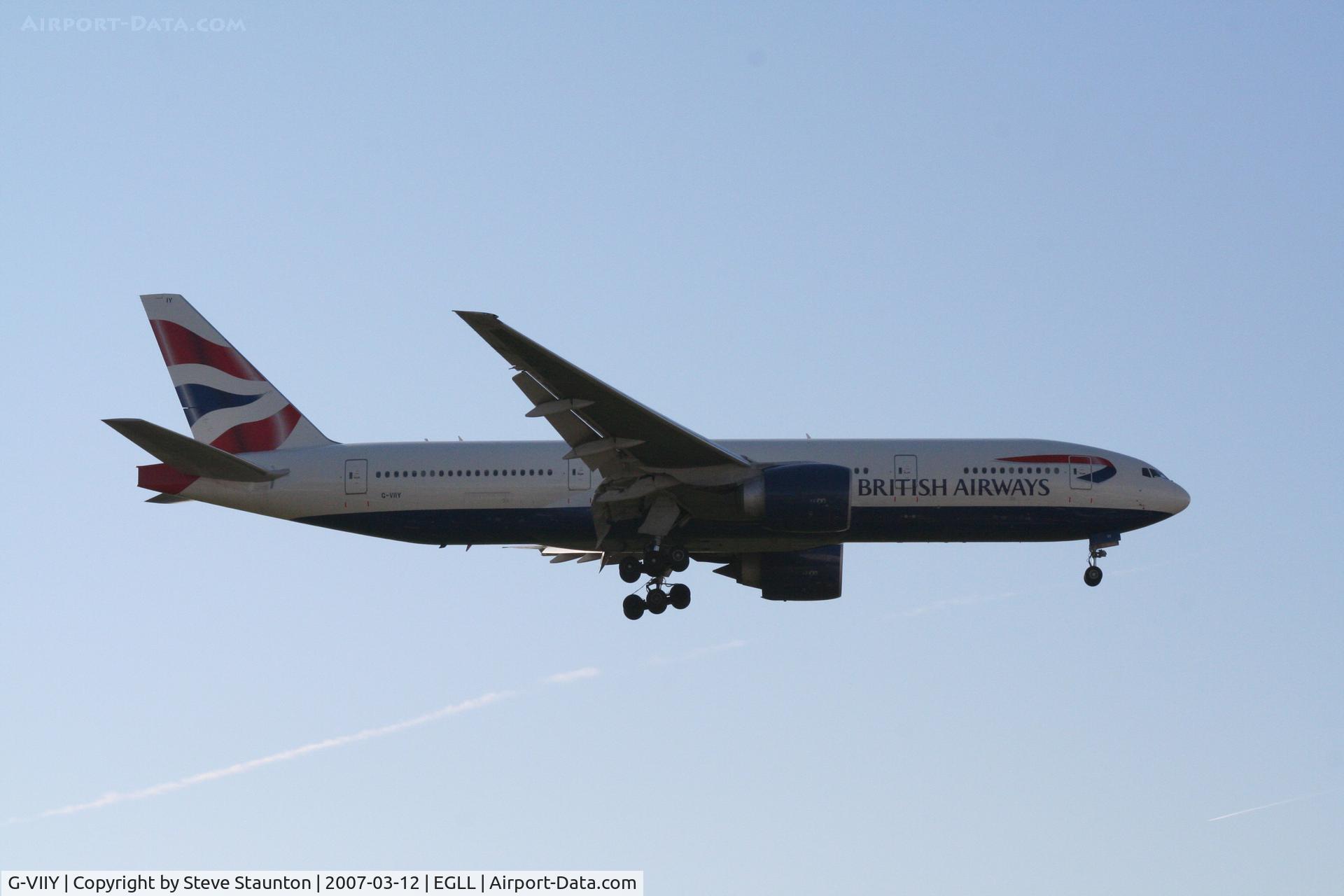 G-VIIY, 1999 Boeing 777-236 C/N 29967, Taken at Heathrow Airport March 2007
