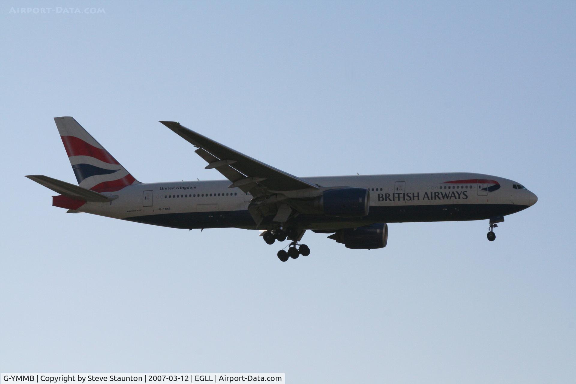 G-YMMB, 2000 Boeing 777-236/ER C/N 30303, Taken at Heathrow Airport March 2007
