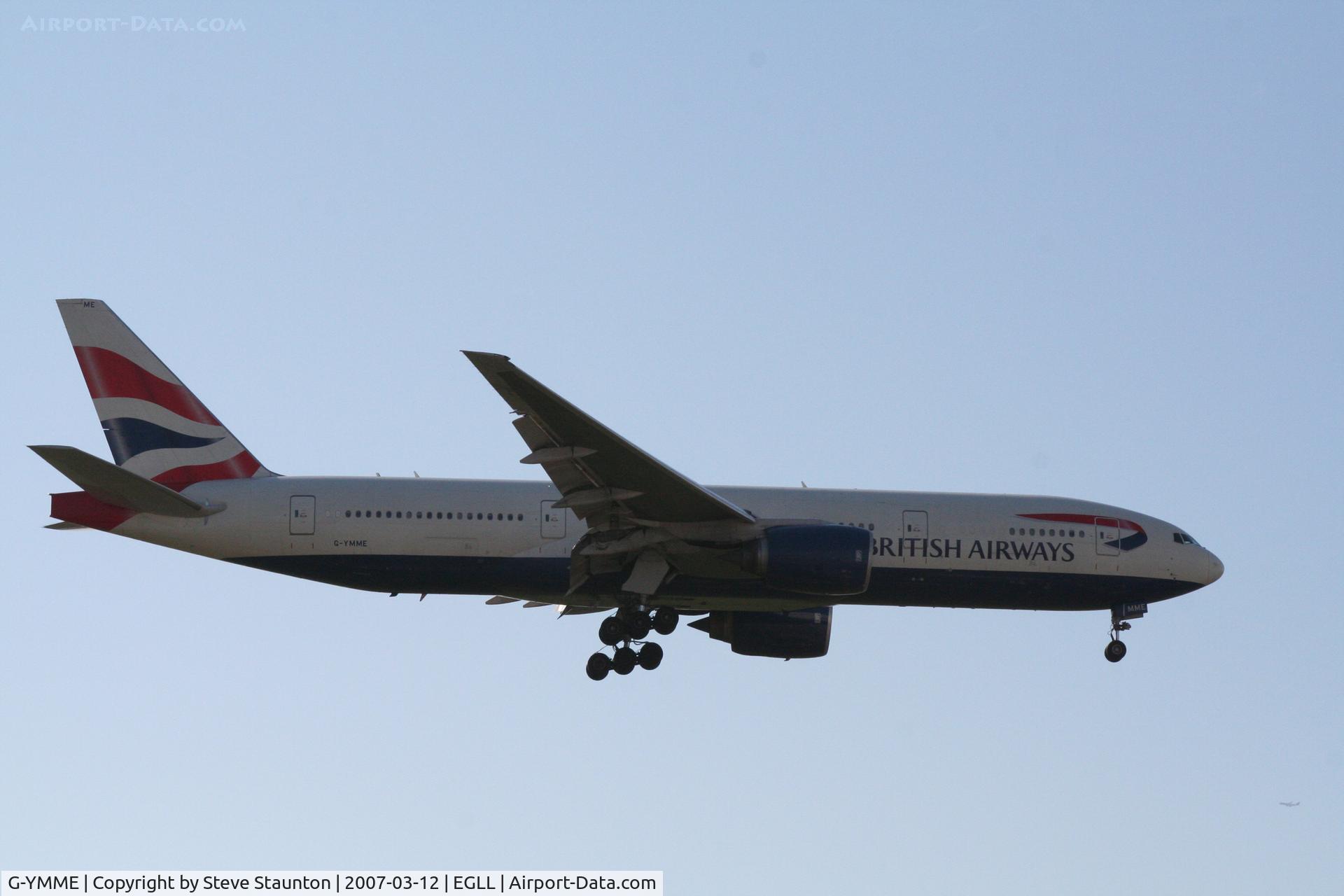 G-YMME, 2000 Boeing 777-236/ER C/N 30306, Taken at Heathrow Airport March 2007