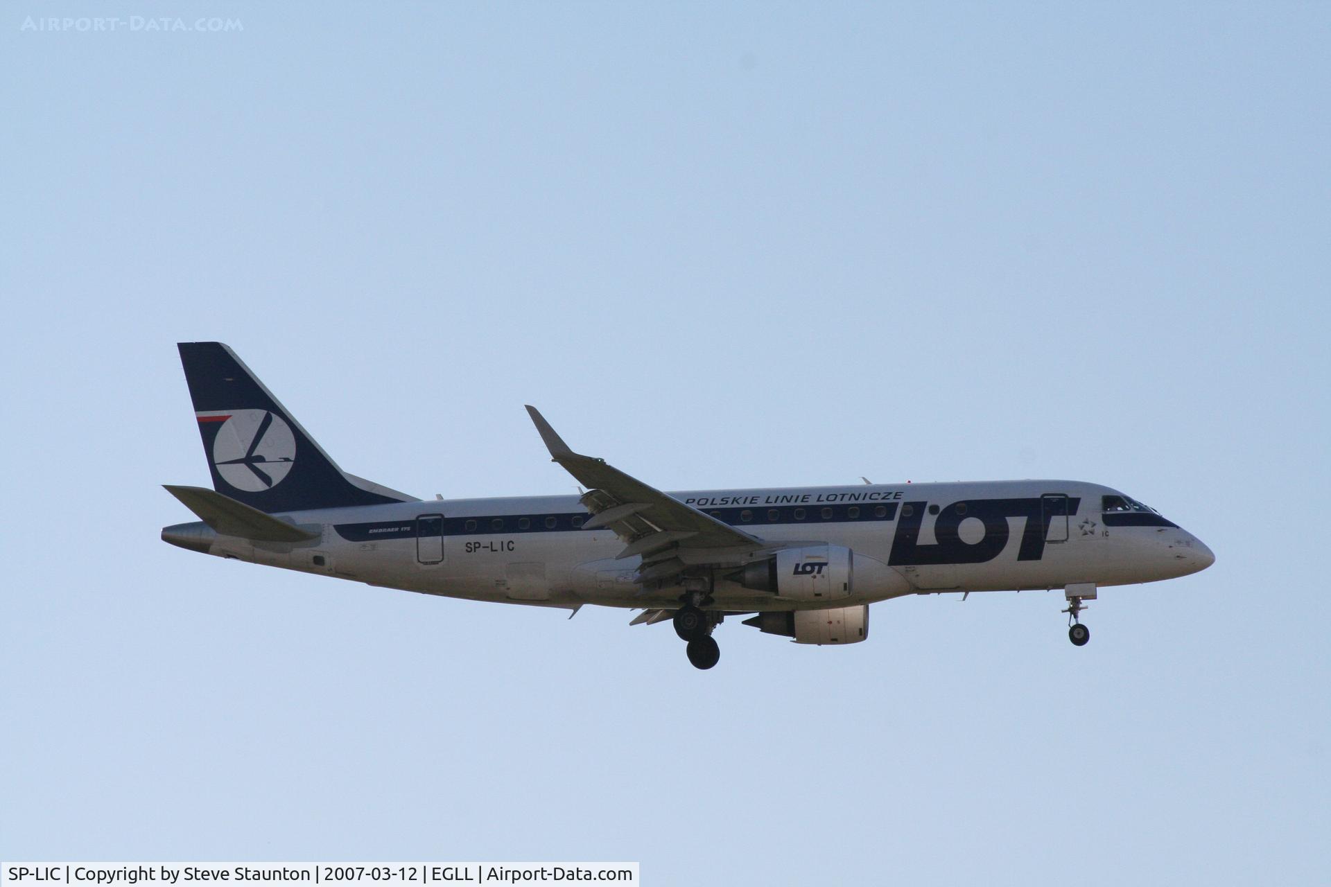 SP-LIC, 2006 Embraer 175LR (ERJ-170-200LR) C/N 17000134, Taken at Heathrow Airport March 2007
