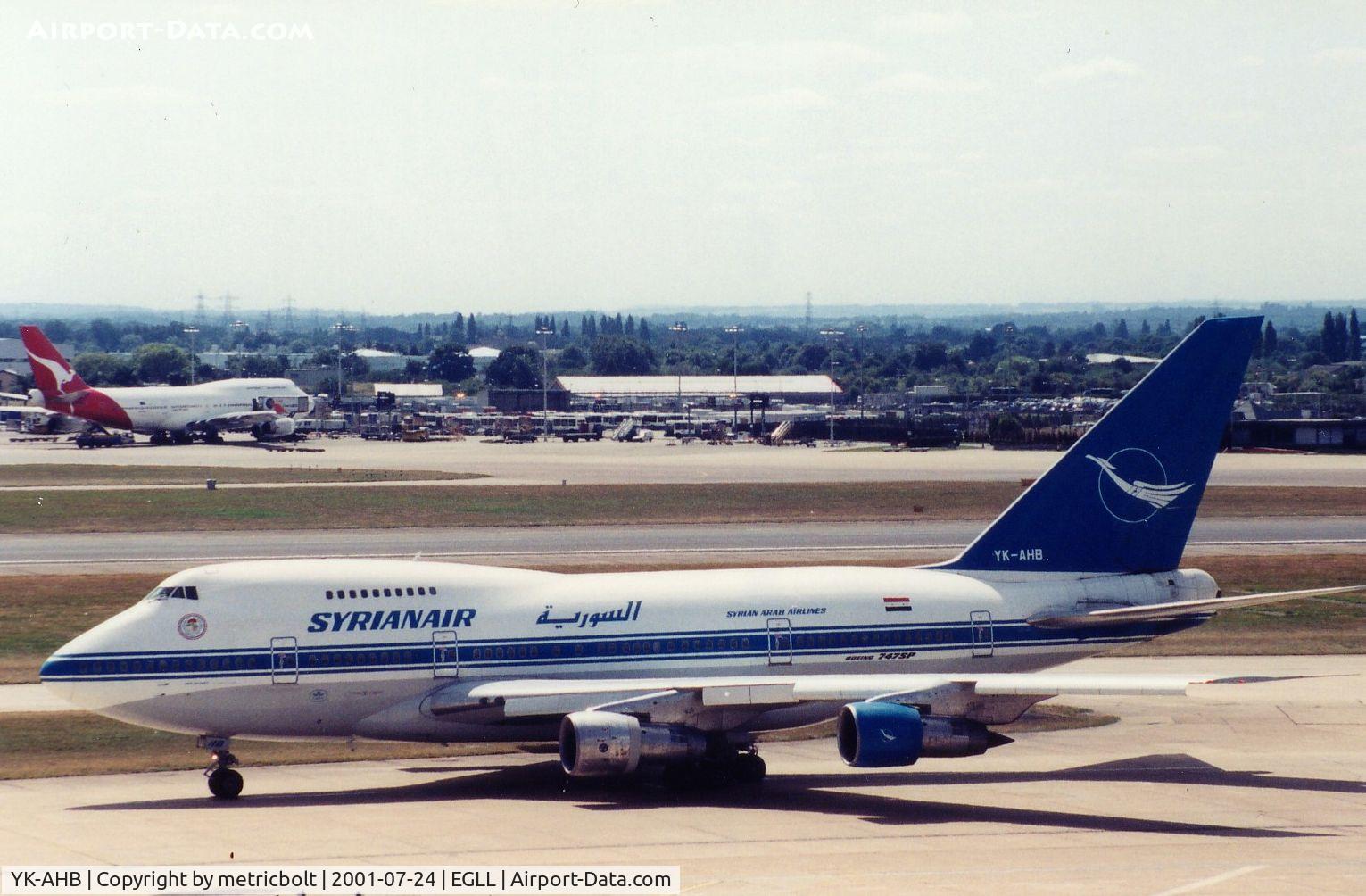 YK-AHB, 1976 Boeing 747SP-94 C/N 21175, taken at London Heathrow.