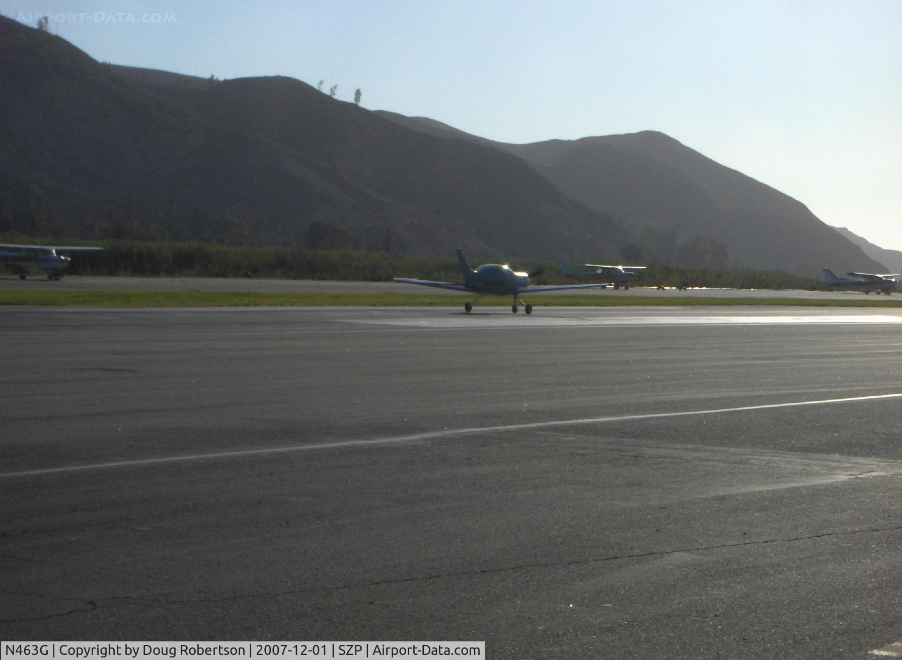 N463G, 2007 Questair Venture C/N 001, 2007 Griffin Special Questair VENTURE SPIRIT, Continental IO-550-G 310 Hp, successful first-ever flight landing roll out on Rwy 22,  test pilot-Dan Gray