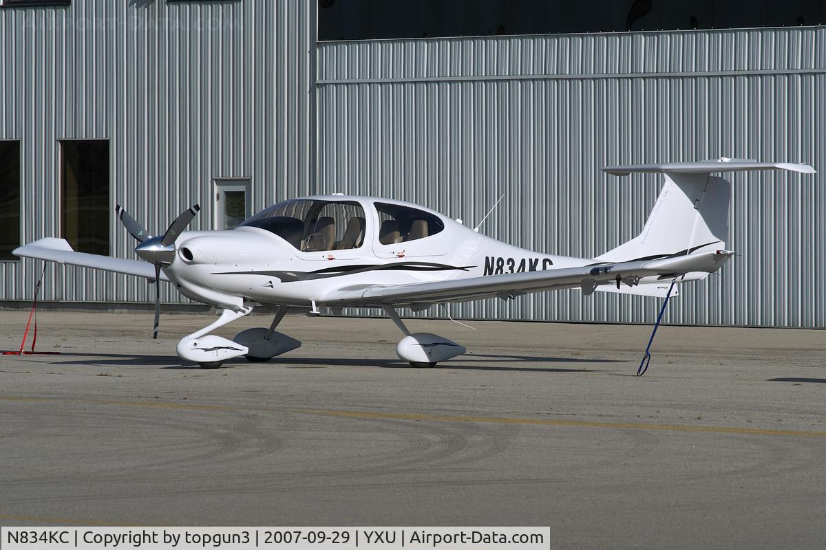 N834KC, 2007 Diamond DA-40 Diamond Star C/N 40.834, Parked by Diamond Flight Centre.