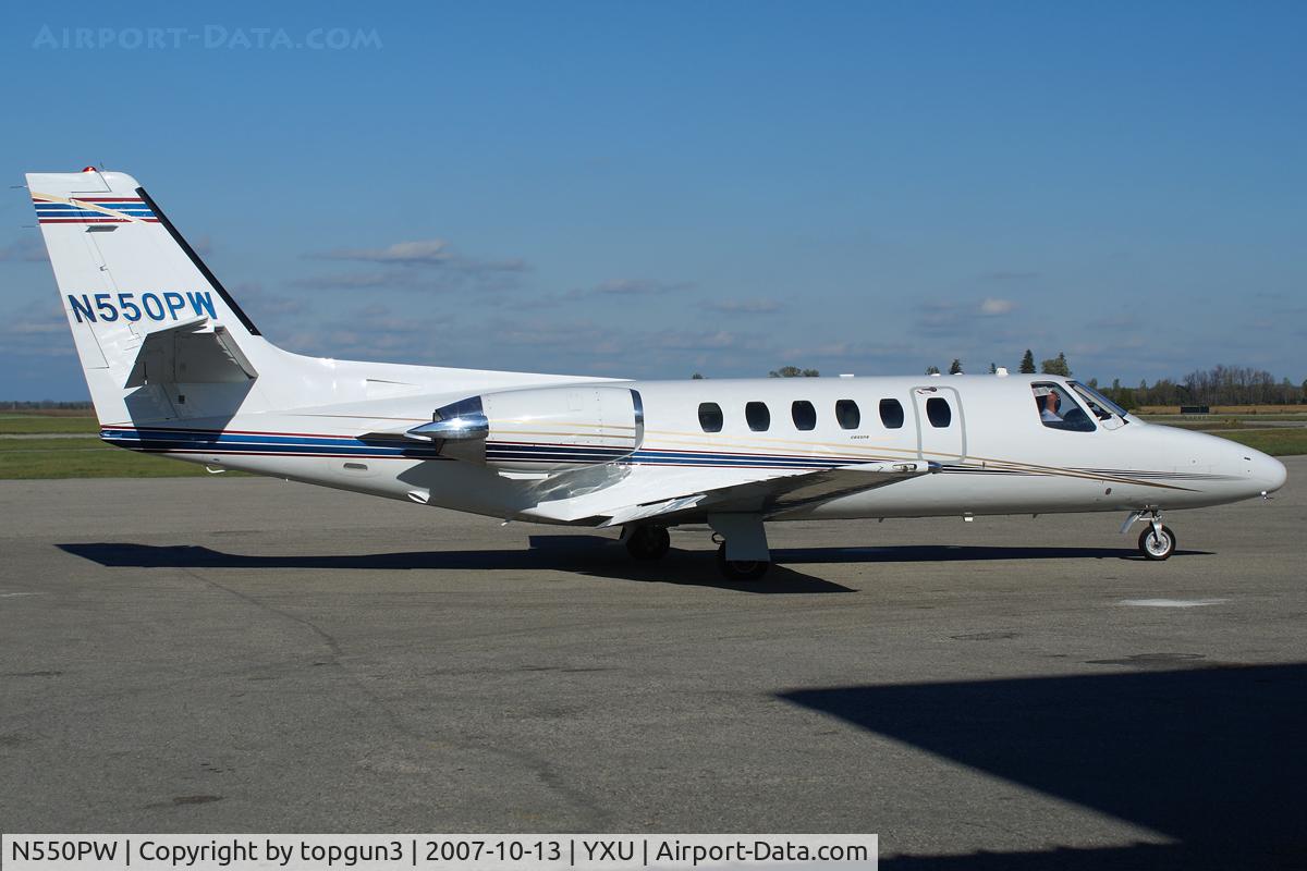 N550PW, 1980 Cessna 550 Citation II C/N 550-0159, Getting ready for departure.