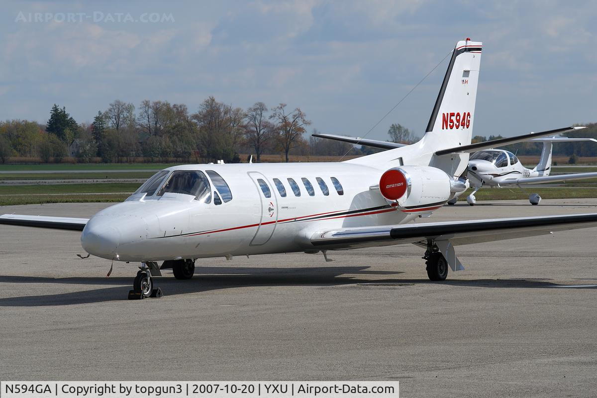N594GA, 2005 Gulfstream Aerospace GV-SP (G550) C/N 5094, Parked at ESSO ramp.