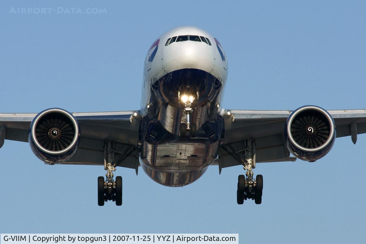 G-VIIM, 1998 Boeing 777-236/ER C/N 28841, Short final for RWY23.