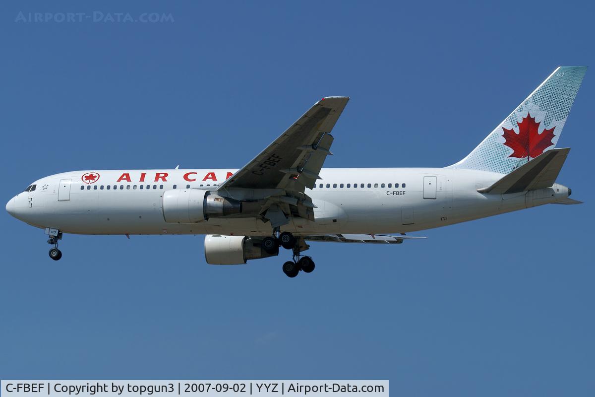 C-FBEF, 1989 Boeing 767-233 C/N 24323, Short final for RWY24L.