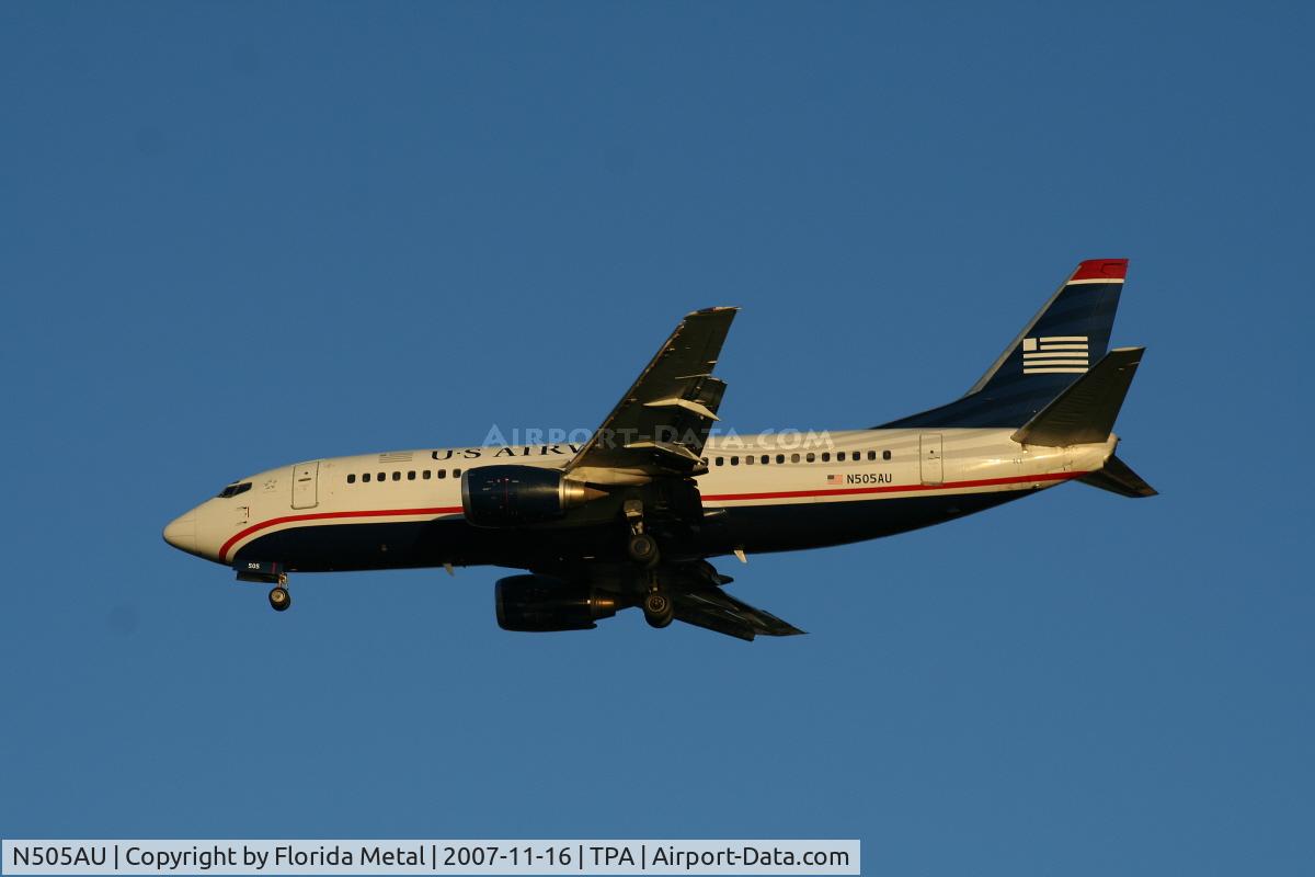 N505AU, 1987 Boeing 737-3B7 C/N 23380, US Airways