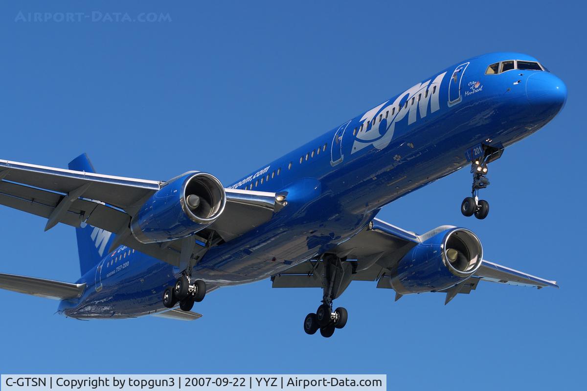 C-GTSN, 1990 Boeing 757-28A C/N 24543, Short final for RWY23.