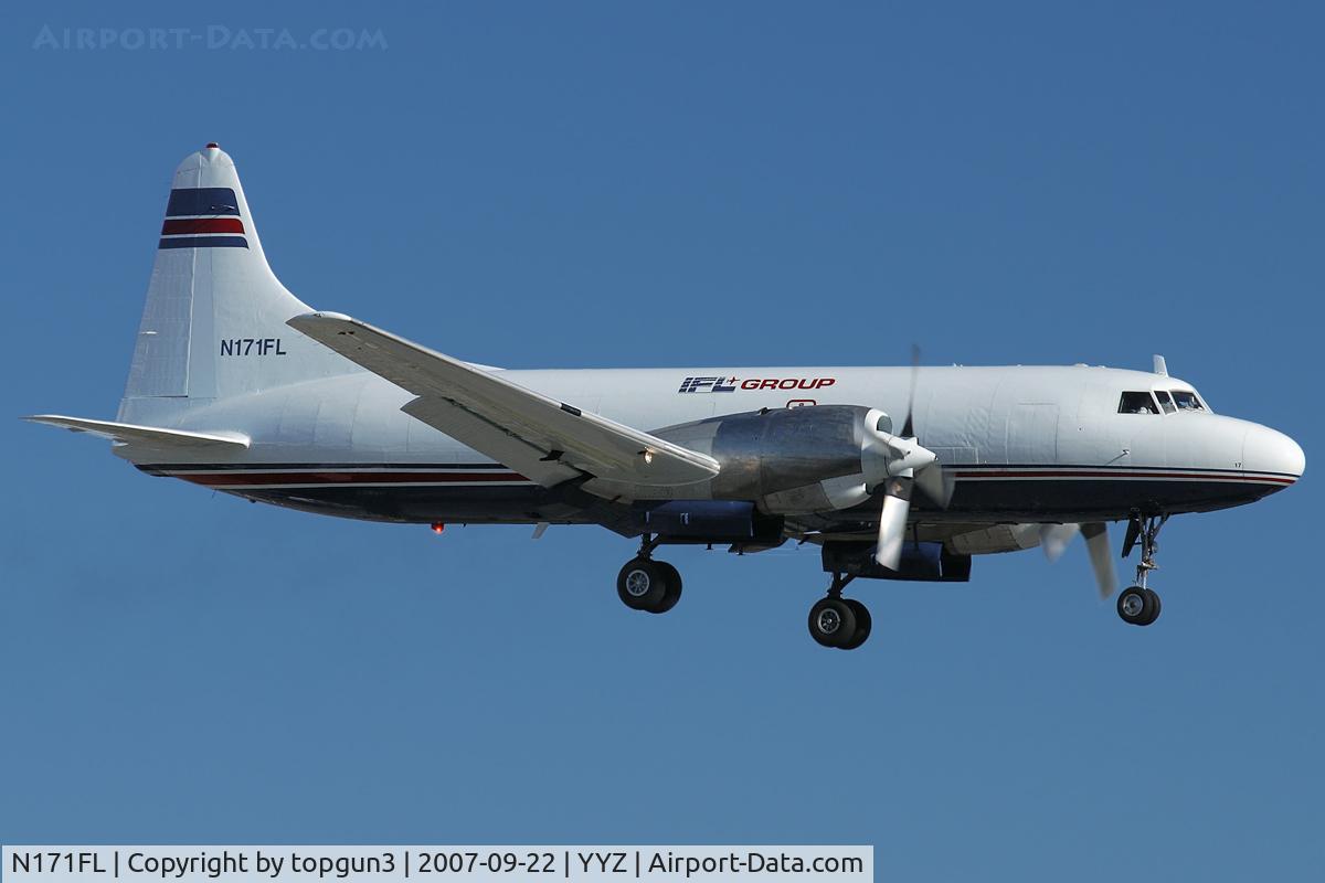 N171FL, 1956 Convair 580 C/N 318, Short final for RWY23.