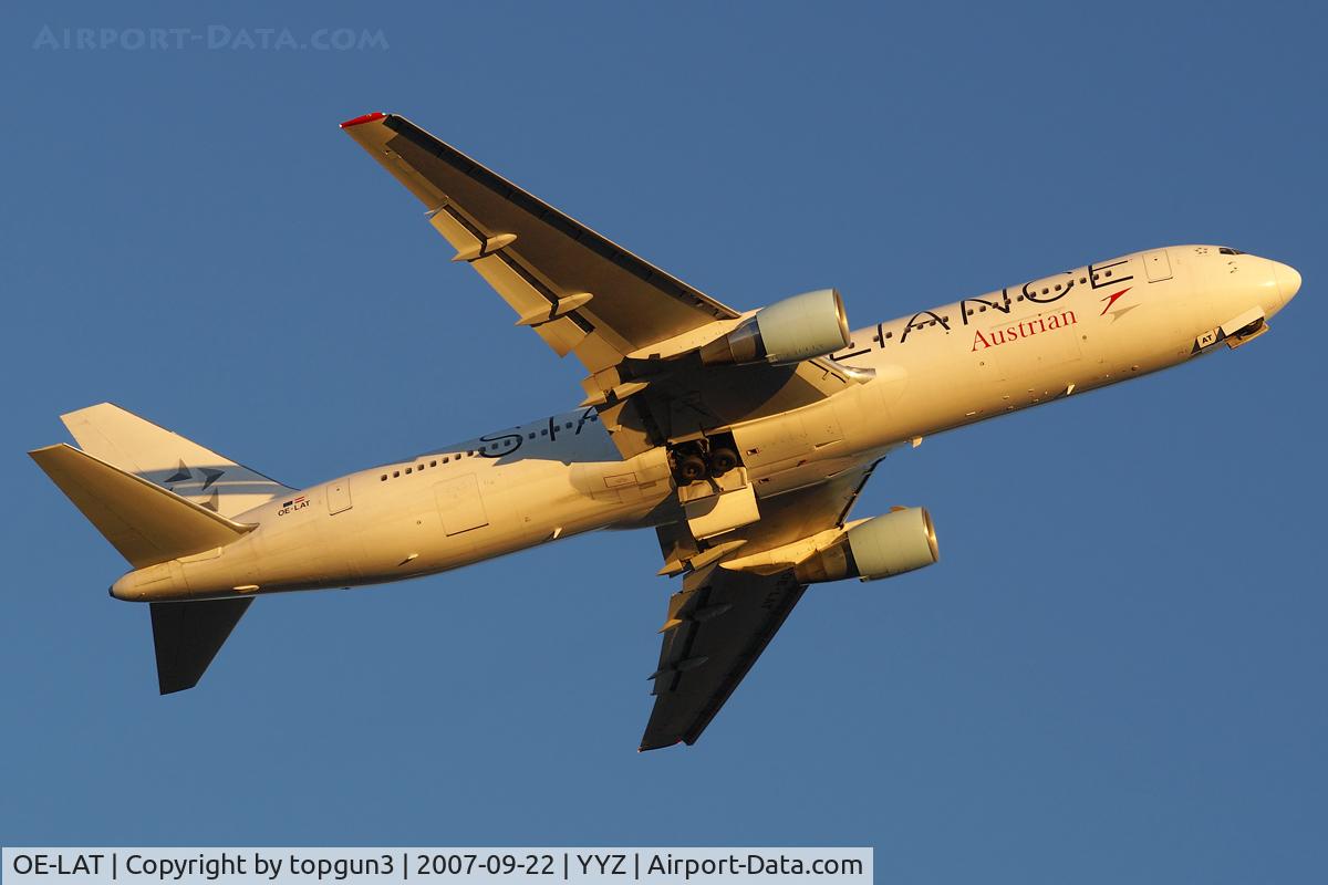 OE-LAT, 1991 Boeing 767-31A C/N 25273, Sunset departure via RWY23.
