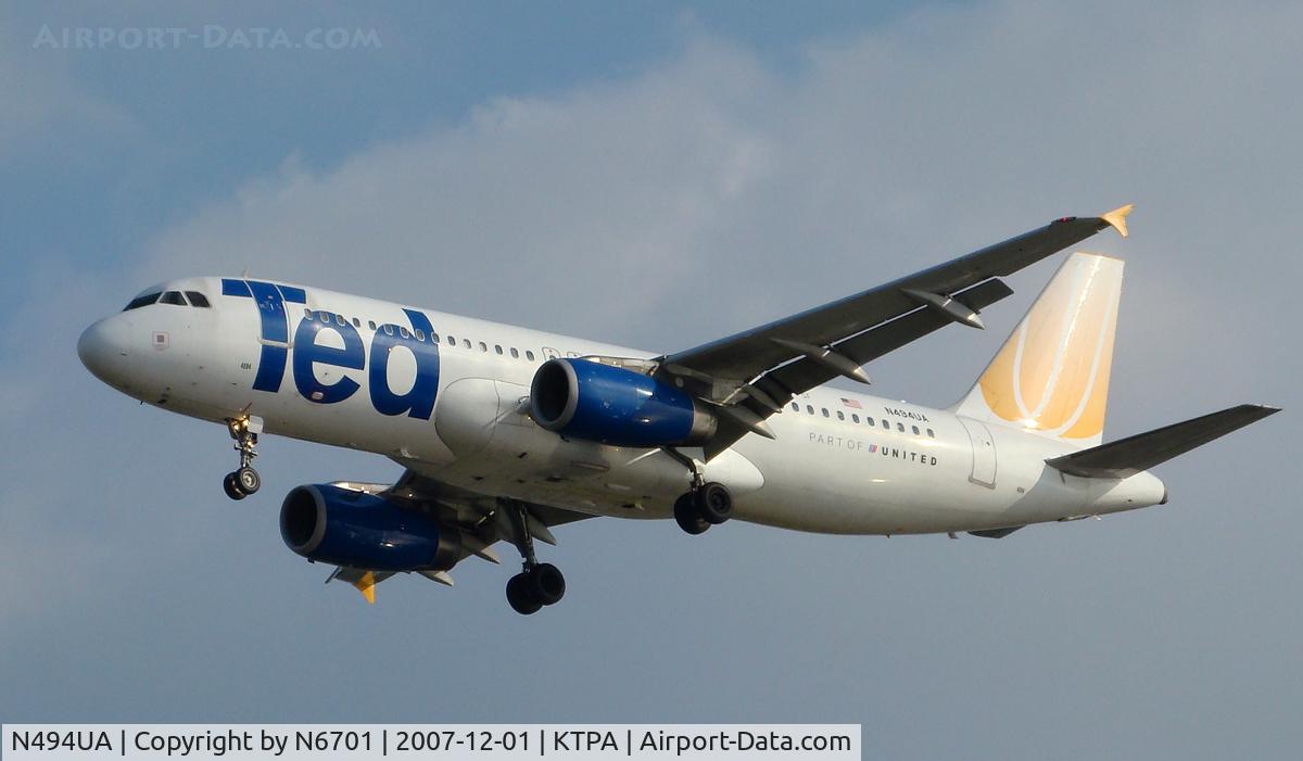 N494UA, 2002 Airbus A320-232 C/N 1840, TPA