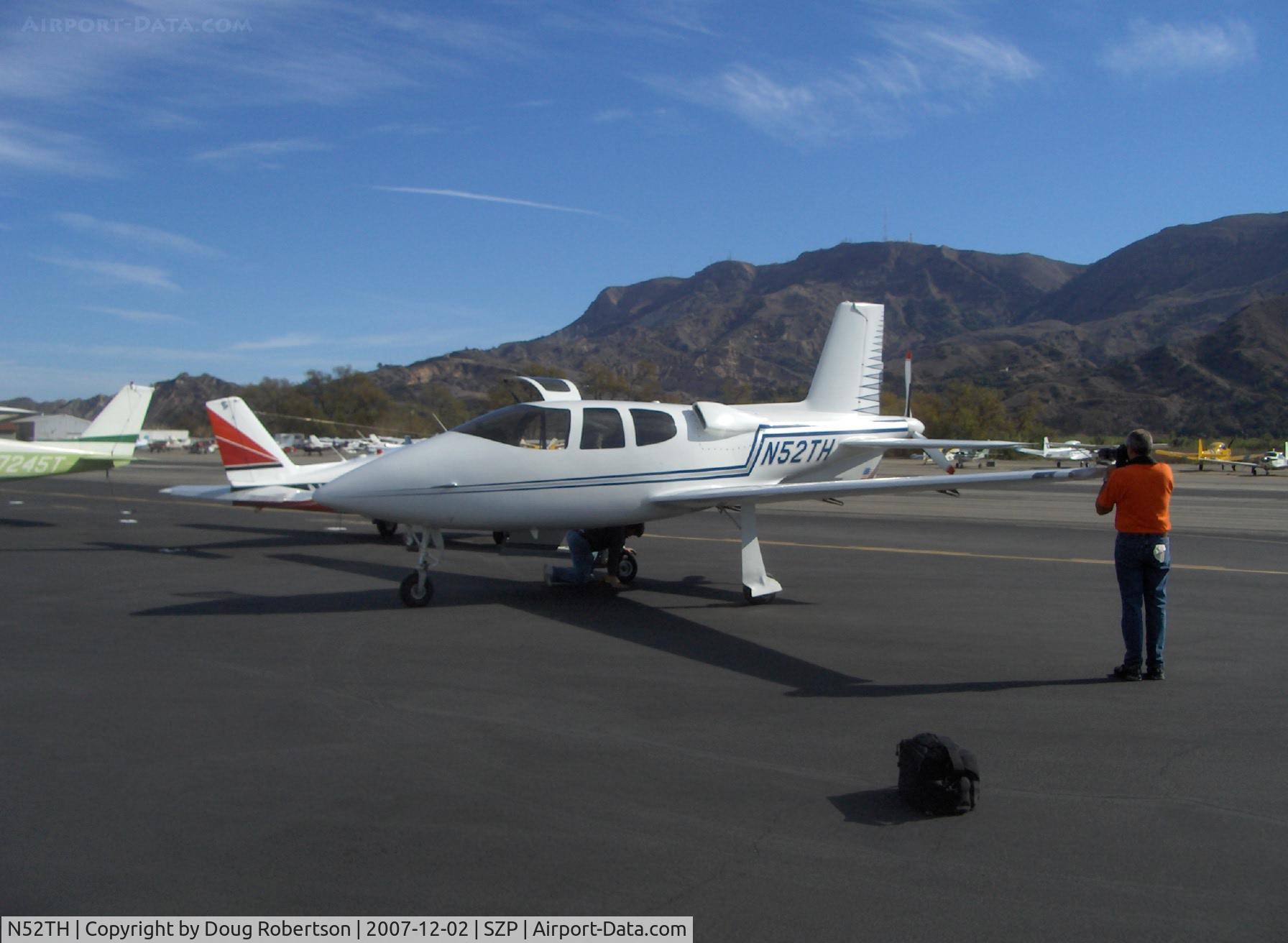 N52TH, 1999 Cirrus VK-30 C/N 143, 1999 Hastings Cirrus Design VK-30, Continental IO-550 pusher tri-blade prop. Cirrus Design sold 34 VK-30 kits. N52TH was the first completed over nine year build time. See N52TH in flight in DVD 'One Six Right'.