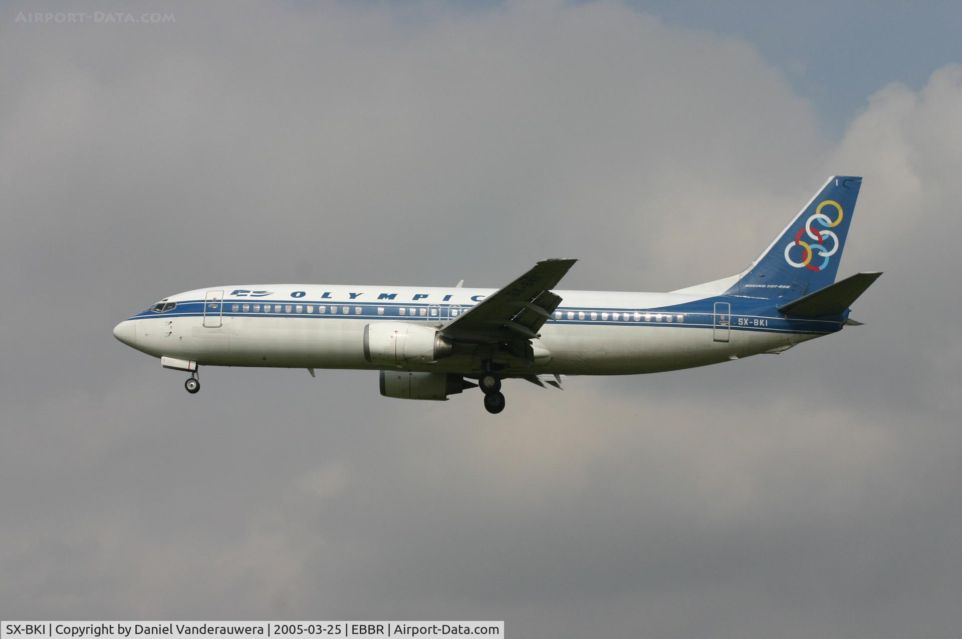 SX-BKI, 1990 Boeing 737-4Q8 C/N 24704/1855, arrival of flight OA145 to rwy 25L