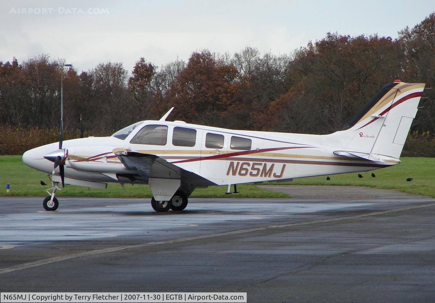 N65MJ, 1985 Beech 58P Baron C/N TJ-487, Beech 58P at Wycombe Air Park - Booker Airfield