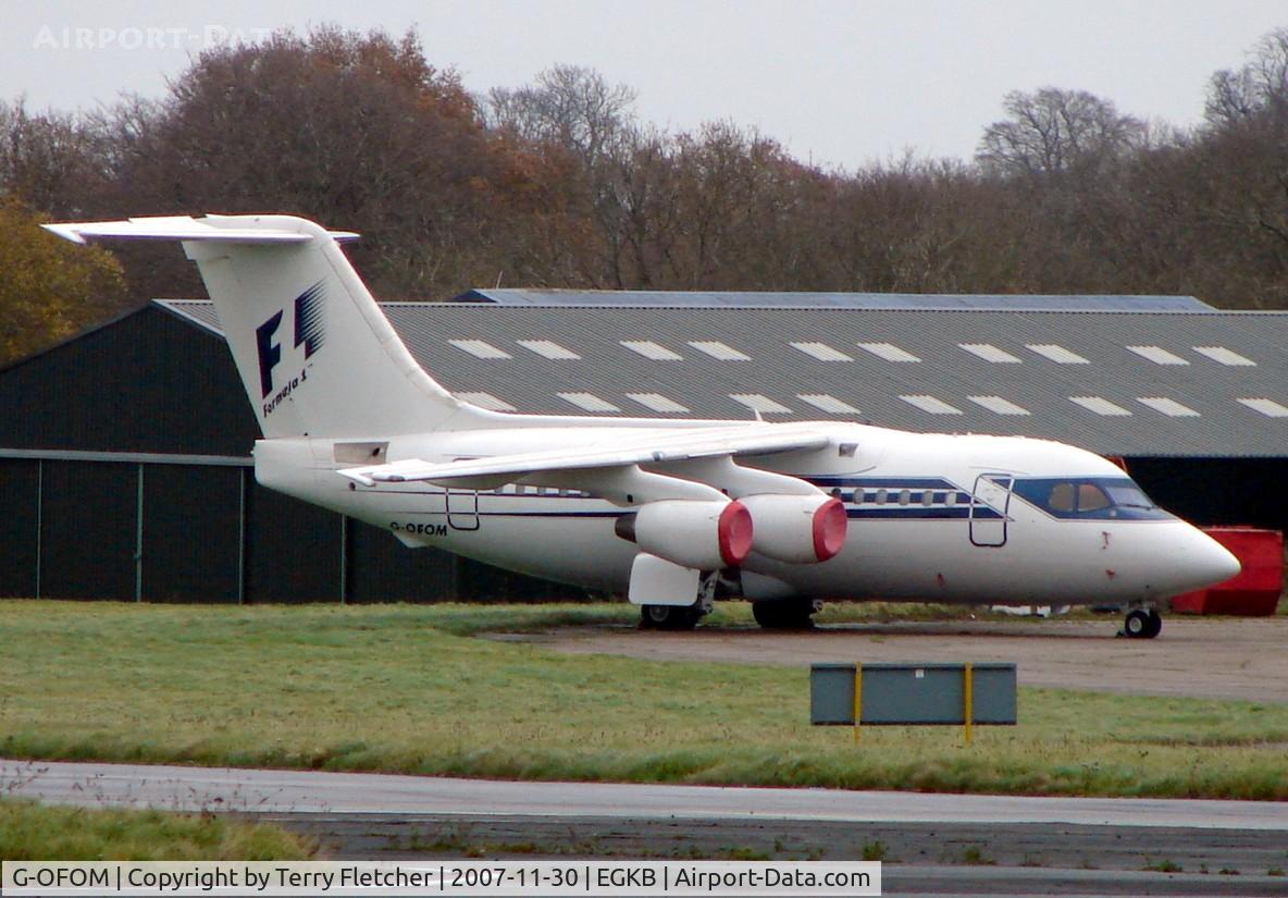 G-OFOM, 1990 British Aerospace BAe.146-100 C/N E1144, BAE146 of Formula 1 Racing at Biggin Hill