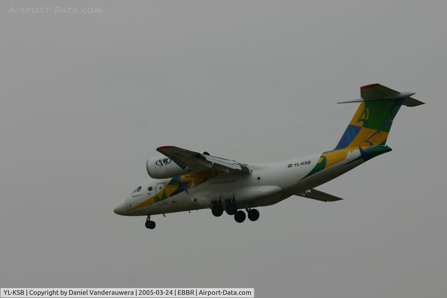 YL-KSB, 1994 Antonov An-74 C/N 36547136013, descending to rwy 25R