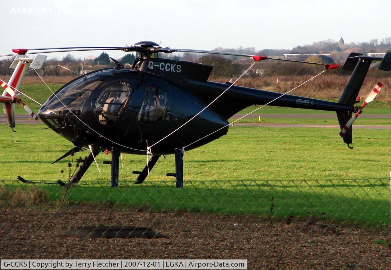 G-CCKS, 1988 McDonnell Douglas MD-500E (369E) C/N 0303E, at Shoreham Airport