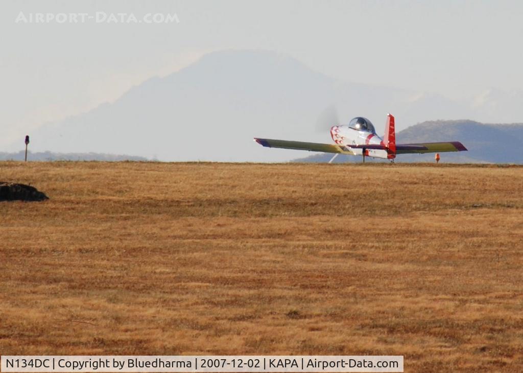 N134DC, 2003 Vans RV-8 C/N 8-1116, Takeoff on 17-L for a day of fun. Pikes Peak in the background.