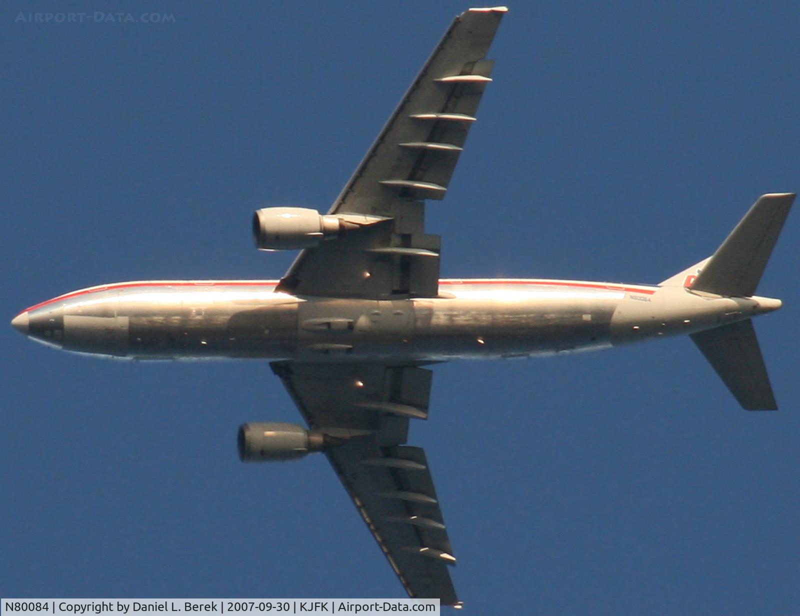 N80084, 1993 Airbus A300B4-605R C/N 675, An American Airlines big bus coasts over the Jersey shore before banking toward its final destination, JFK.
