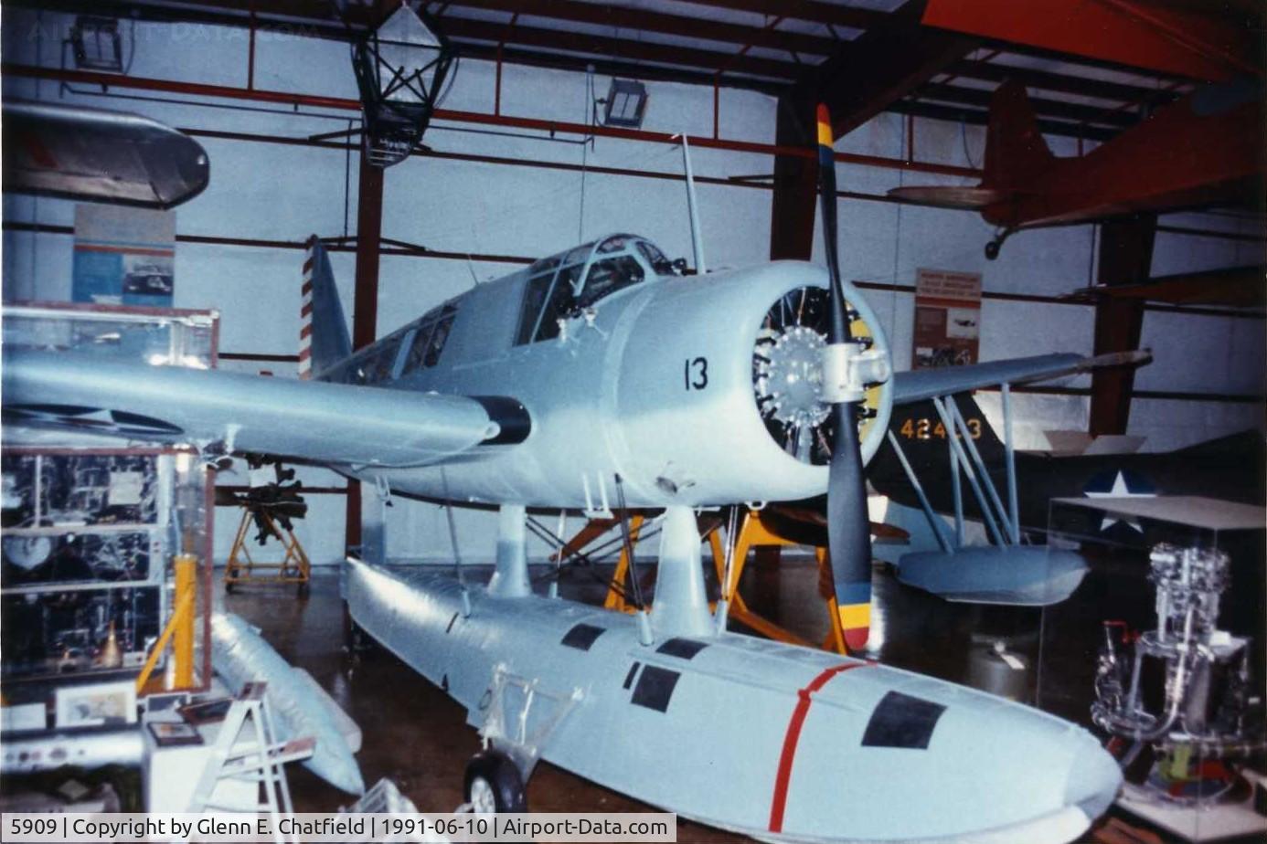 5909, 1942 Vought OS2U-3 Kingfisher C/N 2400, OS2U-3 Kingfisher at the National Air & Space Museum Garber Restoration Facility