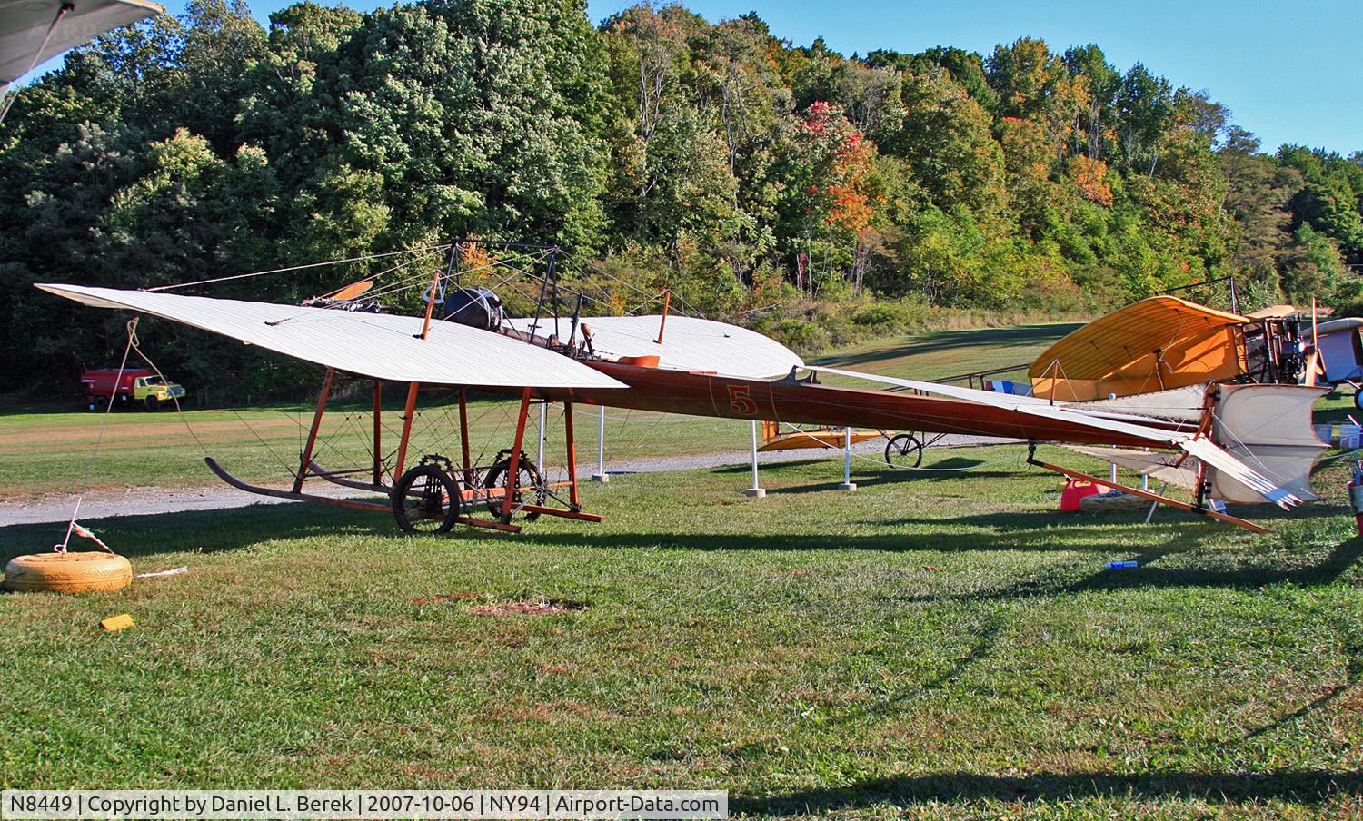 N8449, 1974 Hanriot HD-1 Replica C/N 11, Cole Palen built this elegant replica 1911 Hanriot Monoplane in 1974.