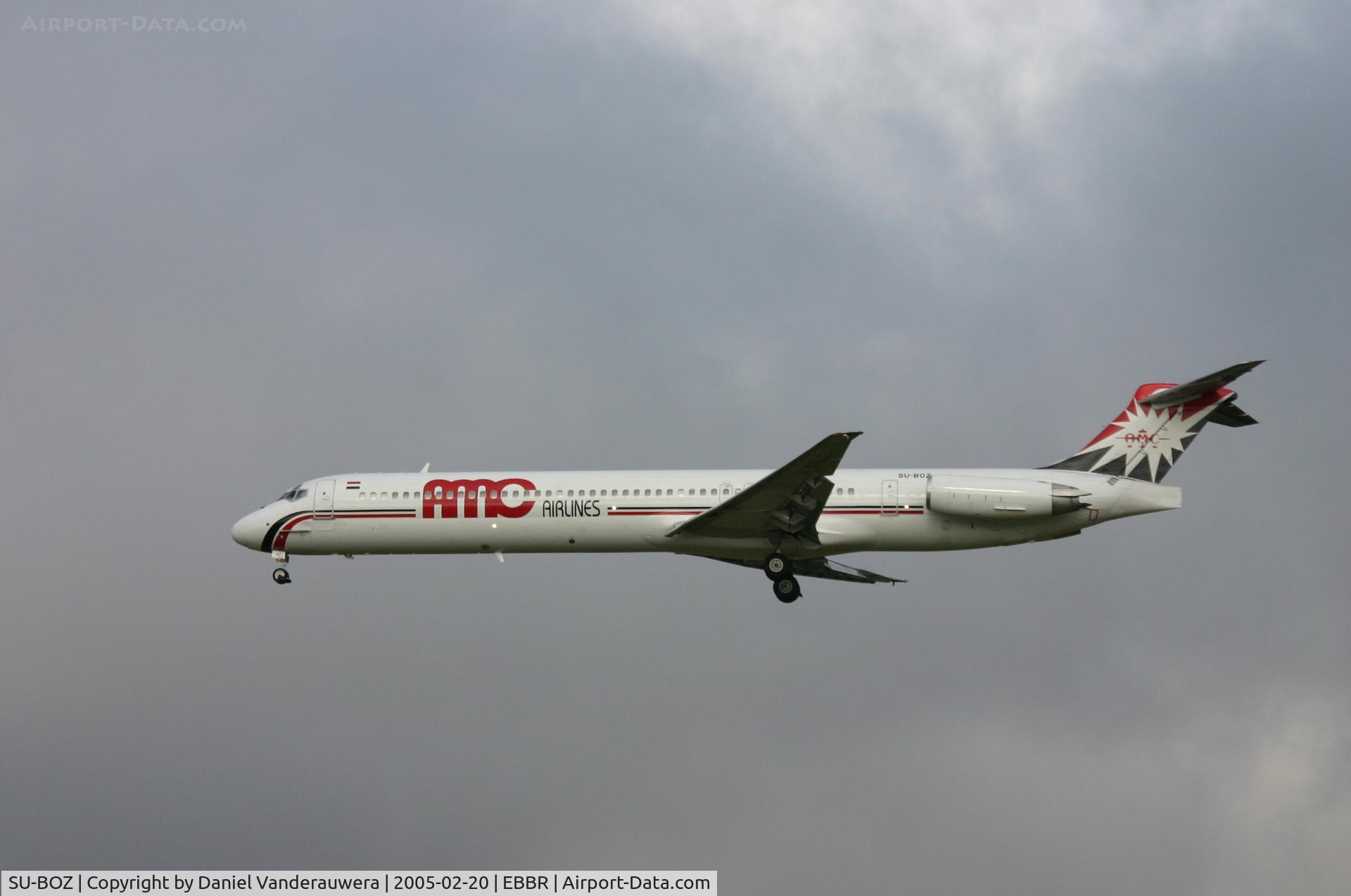 SU-BOZ, 1996 McDonnell Douglas MD-83 (DC-9-83) C/N 53192, arrival of flight AMV7348 to rwy 25L
