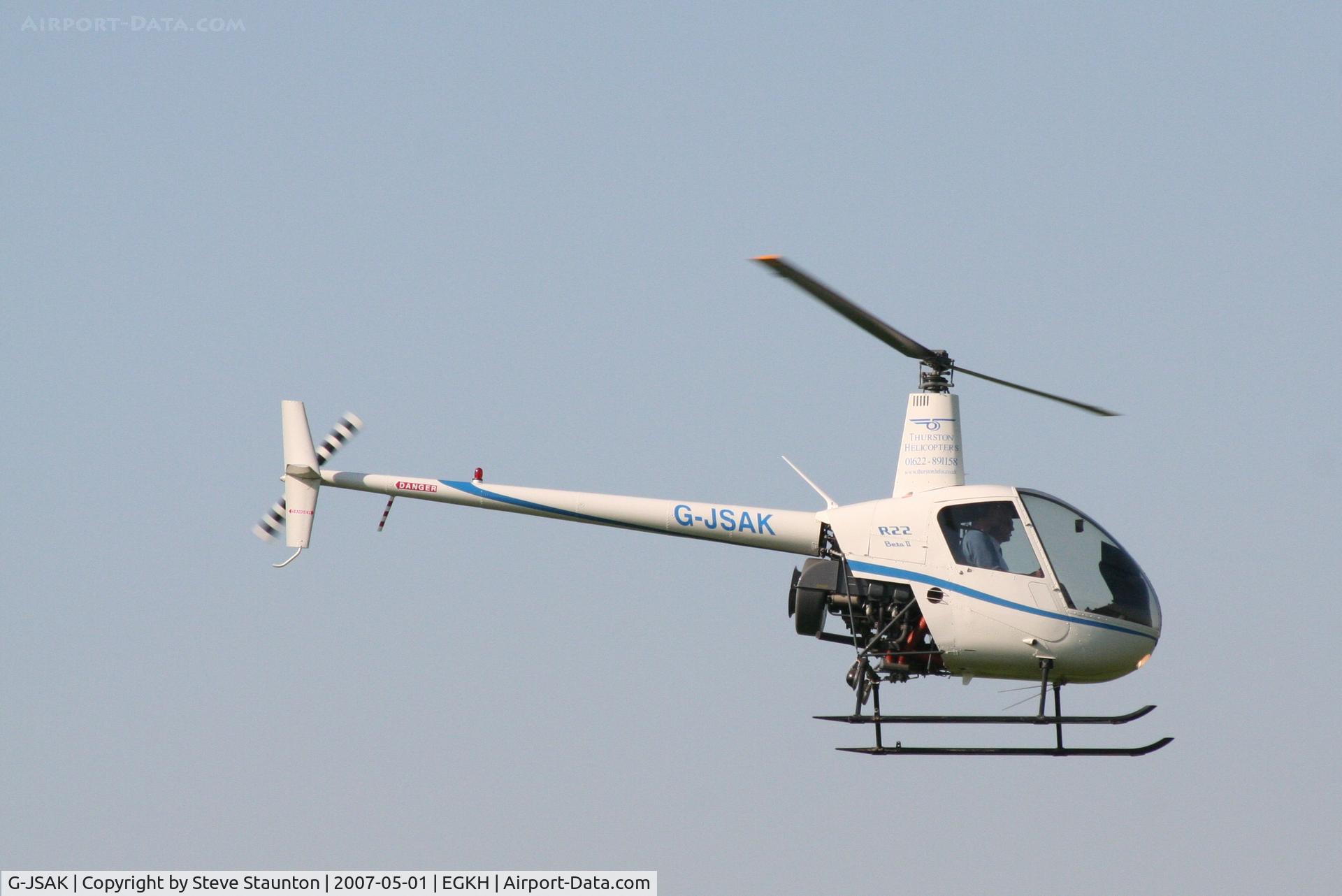 G-JSAK, 1999 Robinson R22 Beta C/N 2959, Taken at Headcorn May 2007