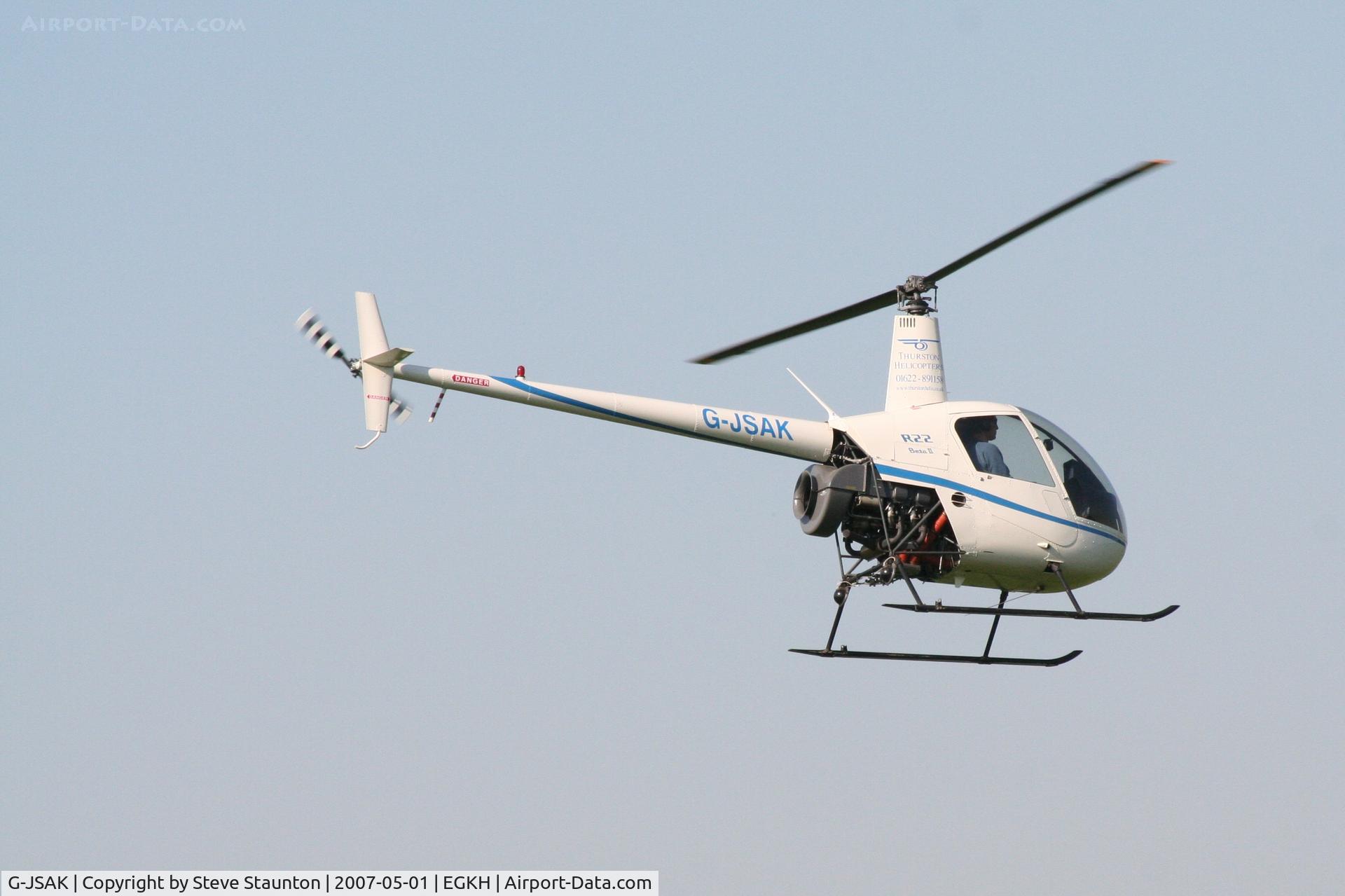 G-JSAK, 1999 Robinson R22 Beta C/N 2959, Taken at Headcorn May 2007