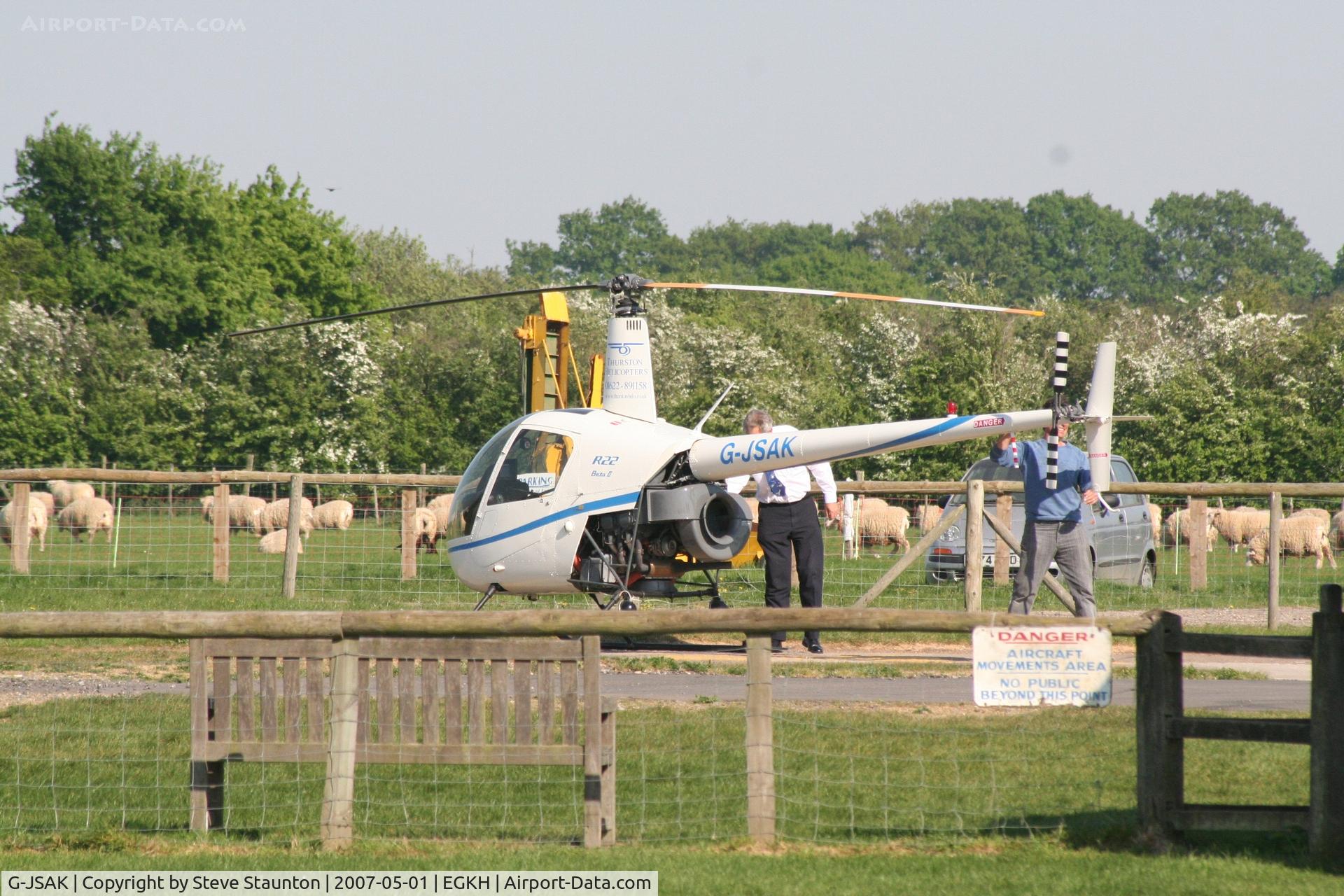G-JSAK, 1999 Robinson R22 Beta C/N 2959, Taken at Headcorn May 2007