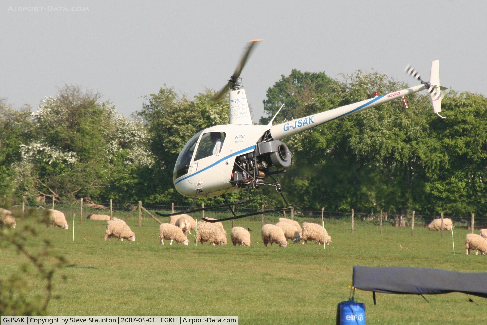 G-JSAK, 1999 Robinson R22 Beta C/N 2959, Taken at Headcorn May 2007