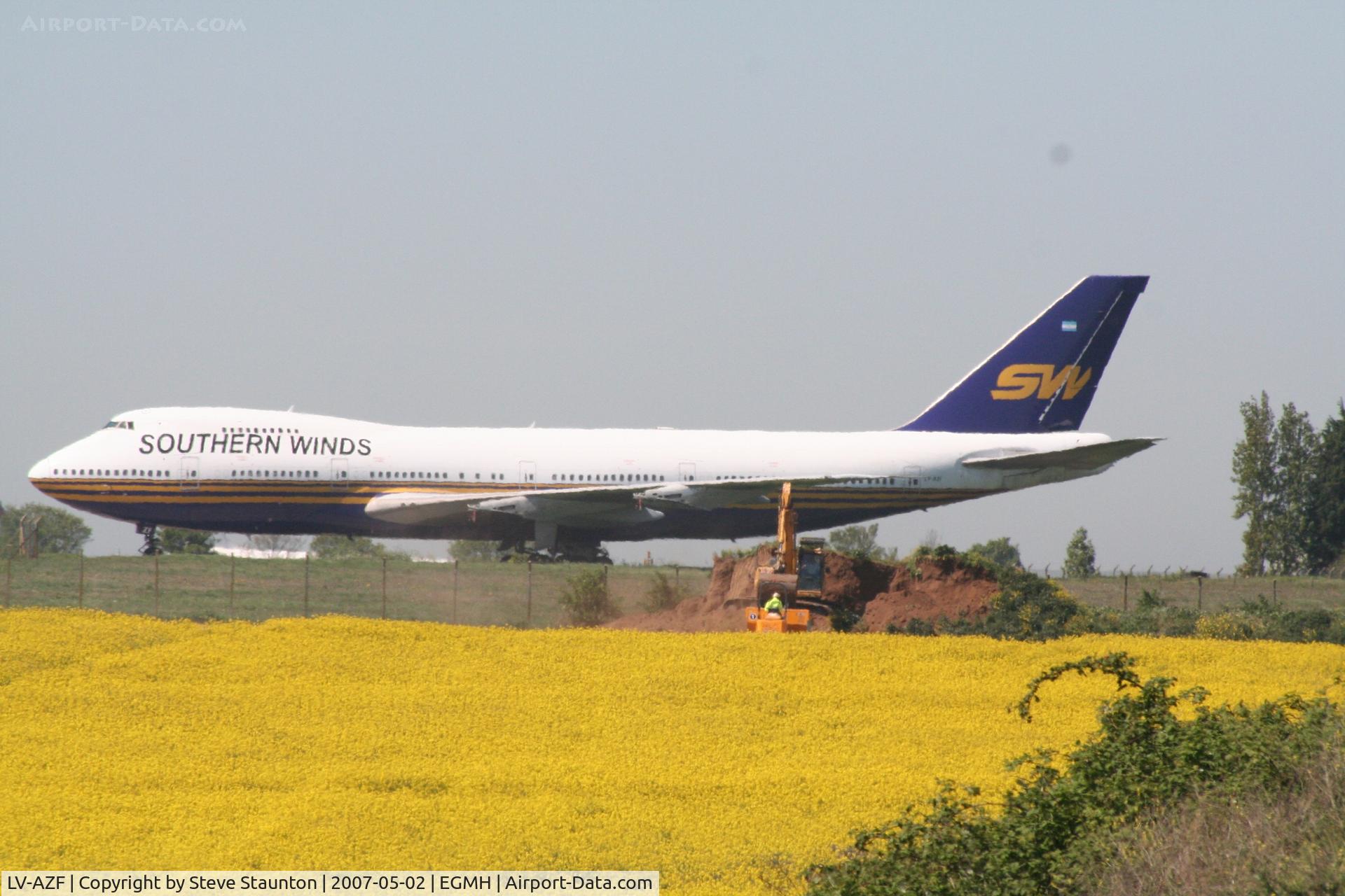 LV-AZF, 1983 Boeing 747-267B C/N 23048, Taken at Manston May 2007